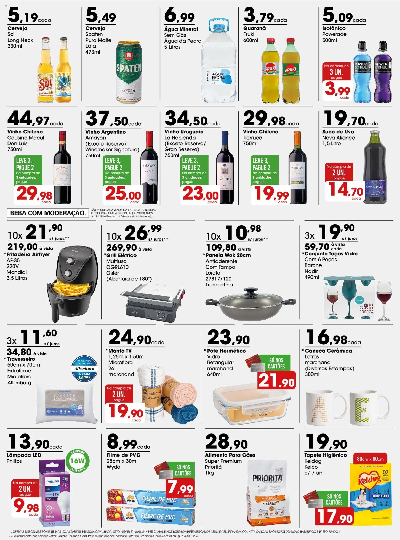 Zaffari Folheto - válido de 13/07/2026 | Página: 3 | Produtos: filme de PVC, Aliança, Arroz, Lâmpada led
