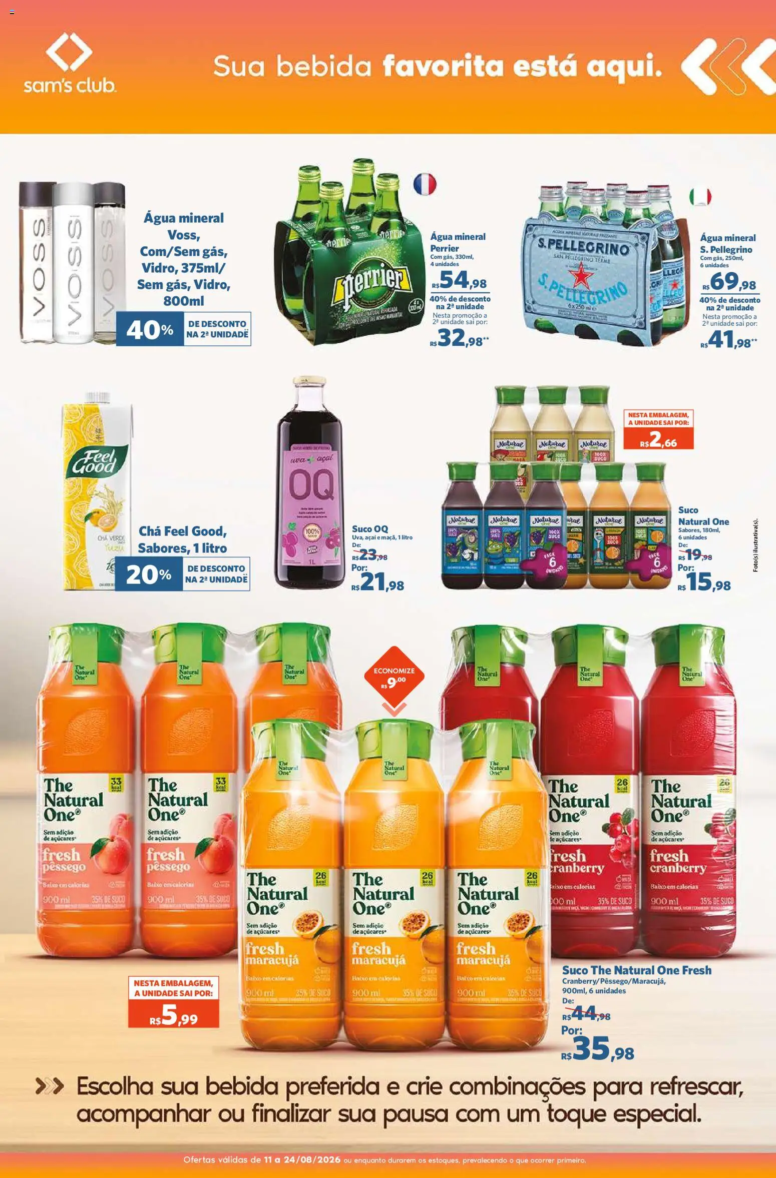 Sam's Club Folheto - válido de 11/08/2026 | Página: 9 | Produtos: Cranberry, Pêssego, Chá, Chá verde