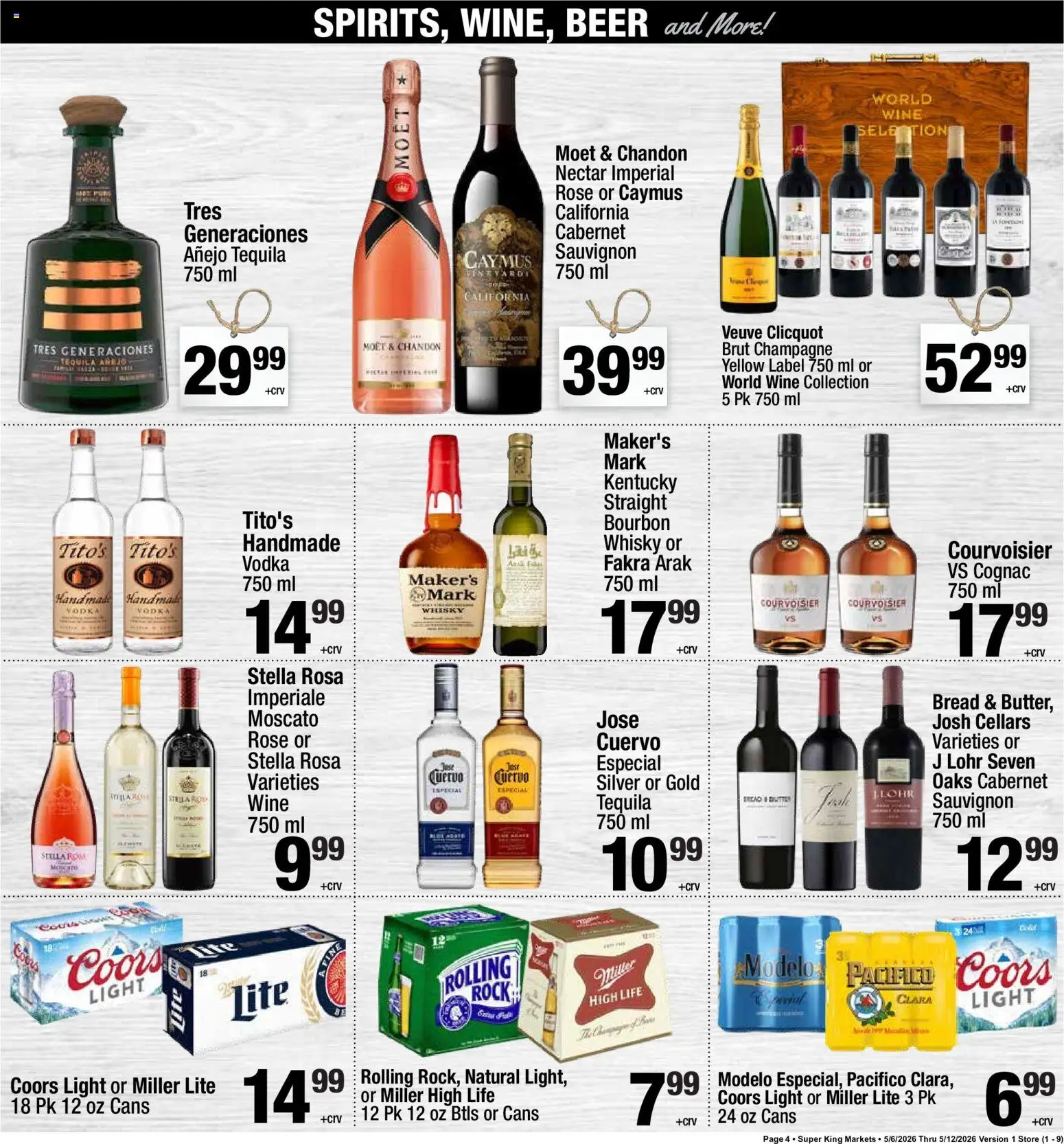Super King Weekly Ad - valid from 06.05.2026 | Page: 5 | Products: Beer, Bourbon, Vodka, Tv