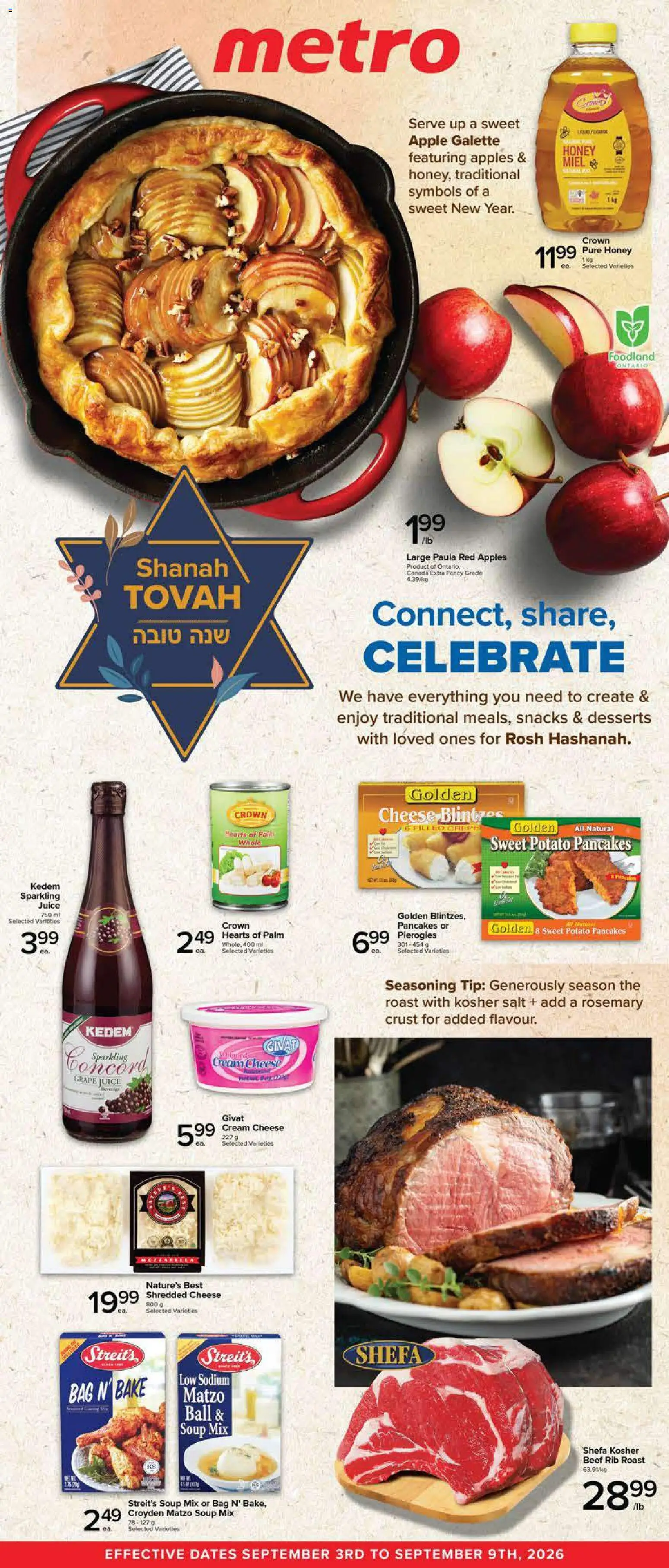 Metro flyer valid from Sep 3, 2026 | Page: 1 | Products: Cream, Cream cheese, Desserts, Salt