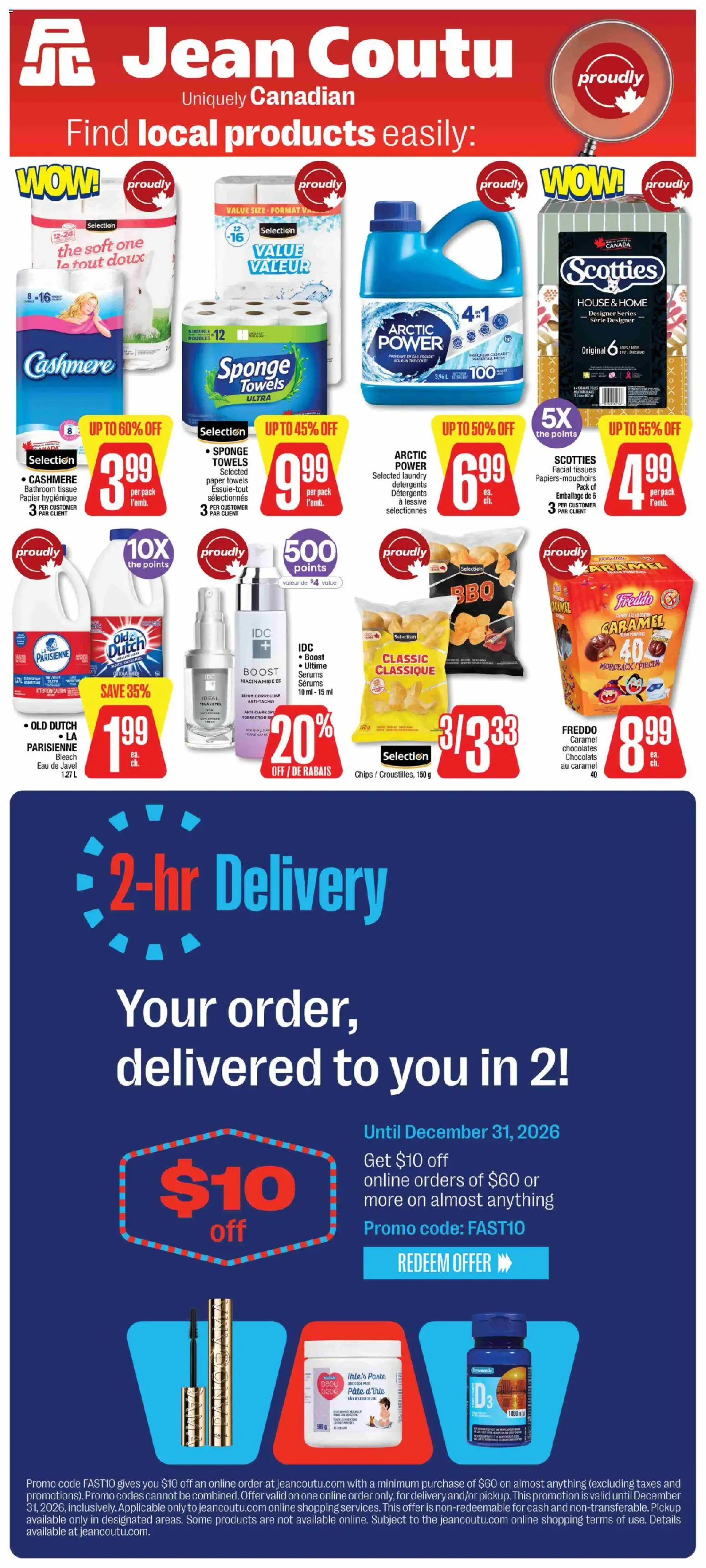 Jean Coutu flyer valid from Oct 1, 2026 | Page: 13 | Products: Paper towels, Pâté, Towels, Tissues