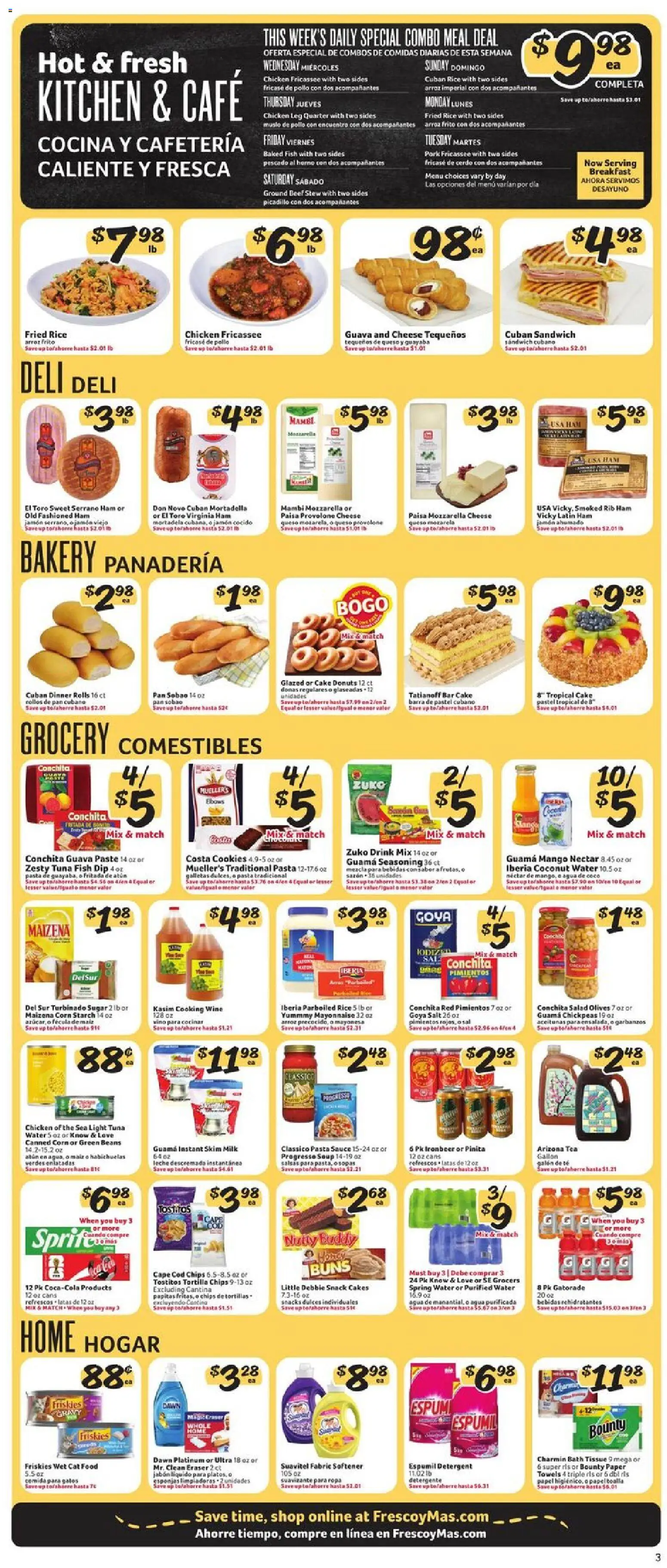 Fresco y Más Weekly Ad - valid from 07/08/2026 | Page: 4 | Products: Pan, Ham, Mayonnaise, Salt