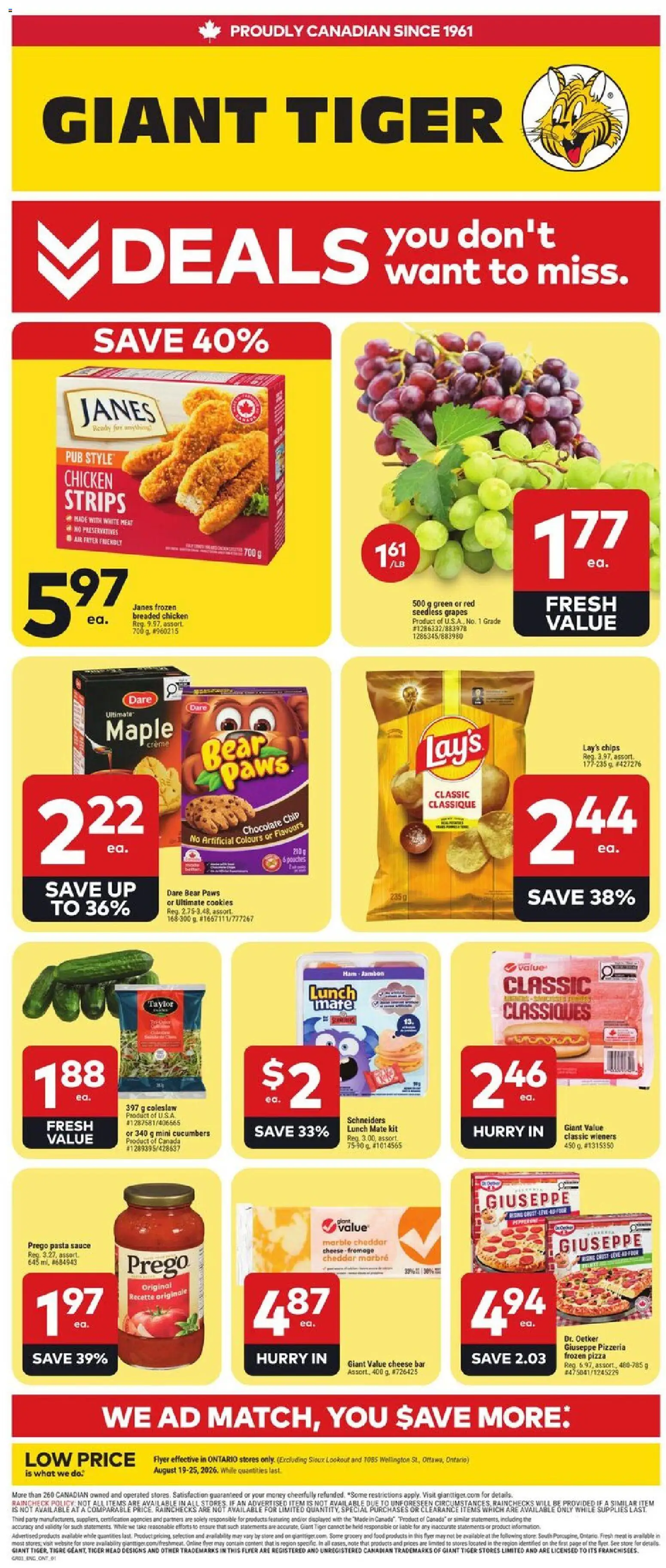 Giant Tiger flyer valid from Aug 19, 2026 | Page: 1