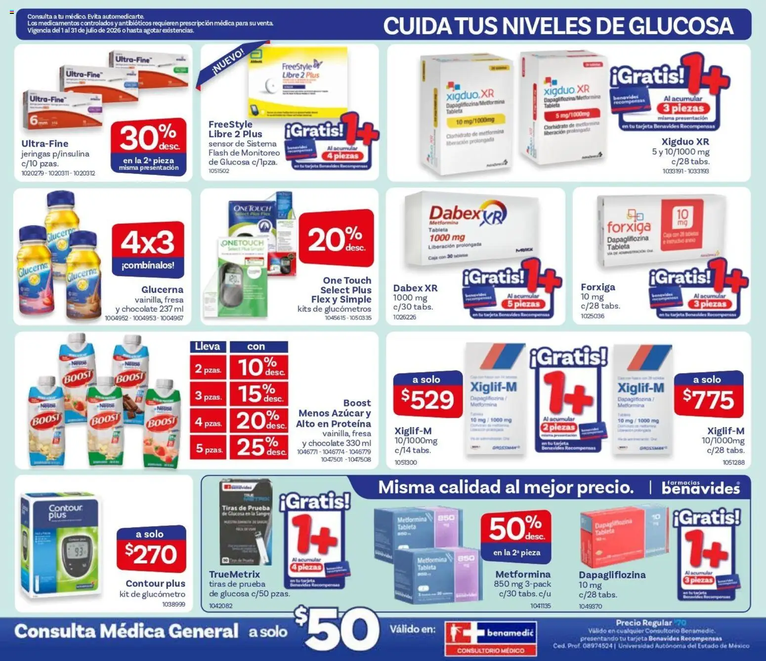 Nuevas ofertas de Farmacia Benavides válidas en toda la República Mexicana desde el 01/07/2026. ¡Encuentra las mejores ofertas en Farmacia Benavides catálogo! | Página: 9
