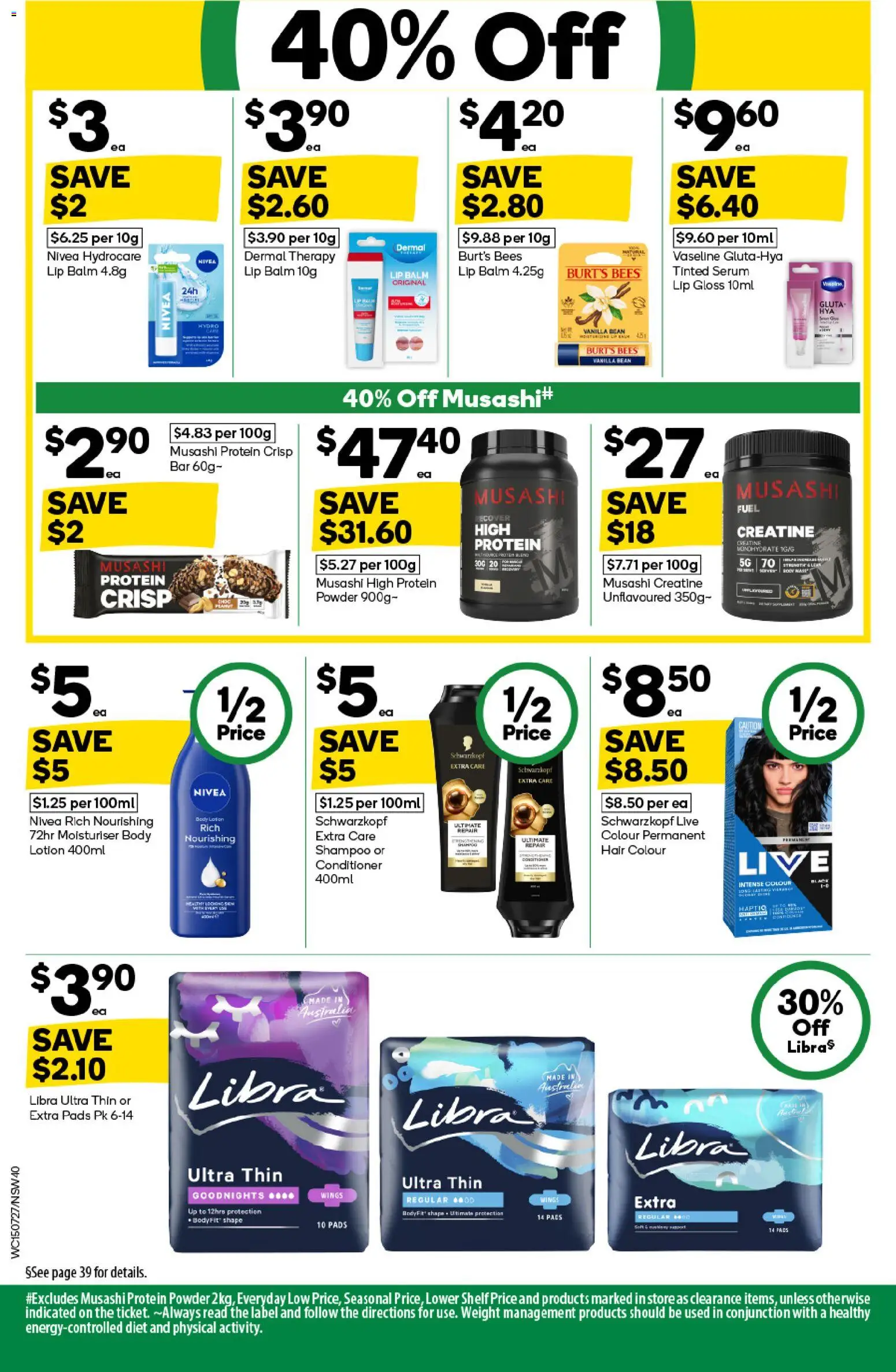 Woolworths catalogue - valid from 15/07/2026 | Page: 40 | Products: Lip gloss, Conditioner, Hair colour, Weight