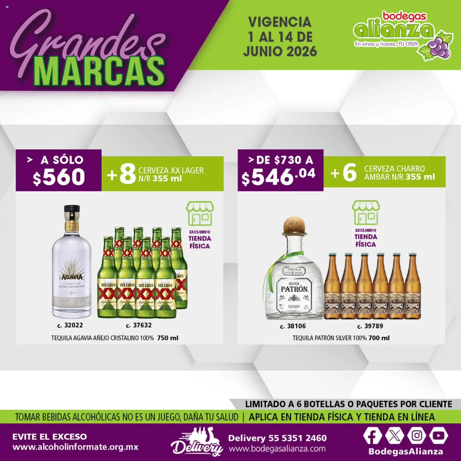 Nuevas ofertas de Bodegas Alianza válidas en toda la República Mexicana desde el 01.06.2026. ¡Encuentra las mejores ofertas en Bodegas Alianza catálogo Grandes Marcas! | Página: 10 | Productos: Cerveza, Tequila