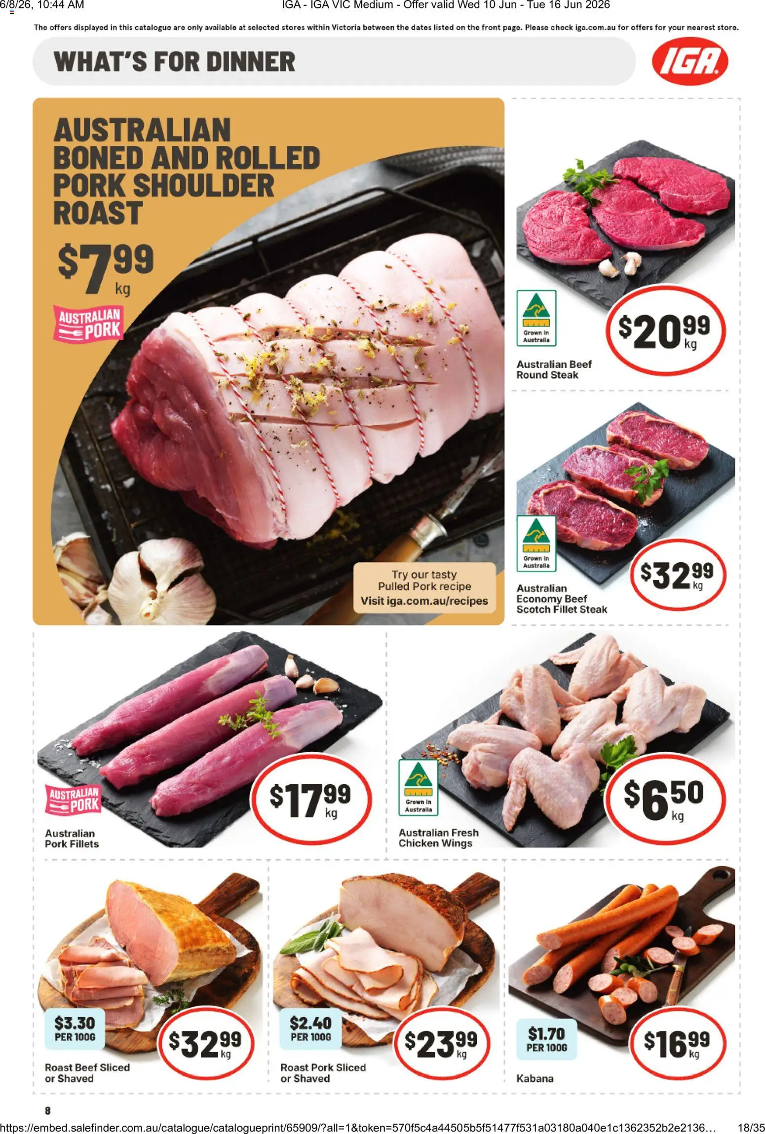IGA catalogue - valid from 10.06.2026 | Page: 9 | Products: Pork, Beef, Steak, Scotch