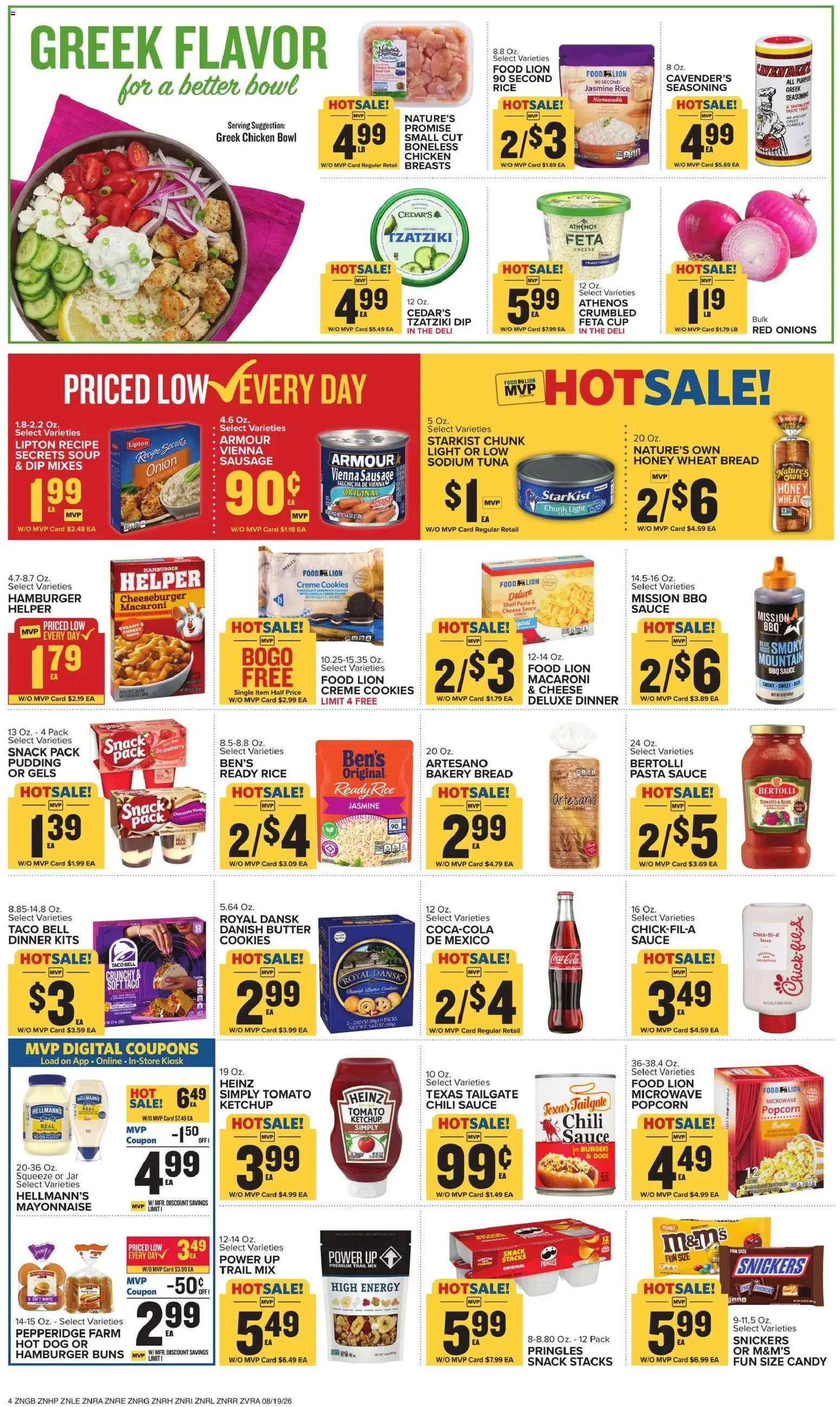 Food Lion Weekly Ad - valid from 08/19/2026 | Page: 8 | Products: Popcorn, Cheese, Water, Feta cheese