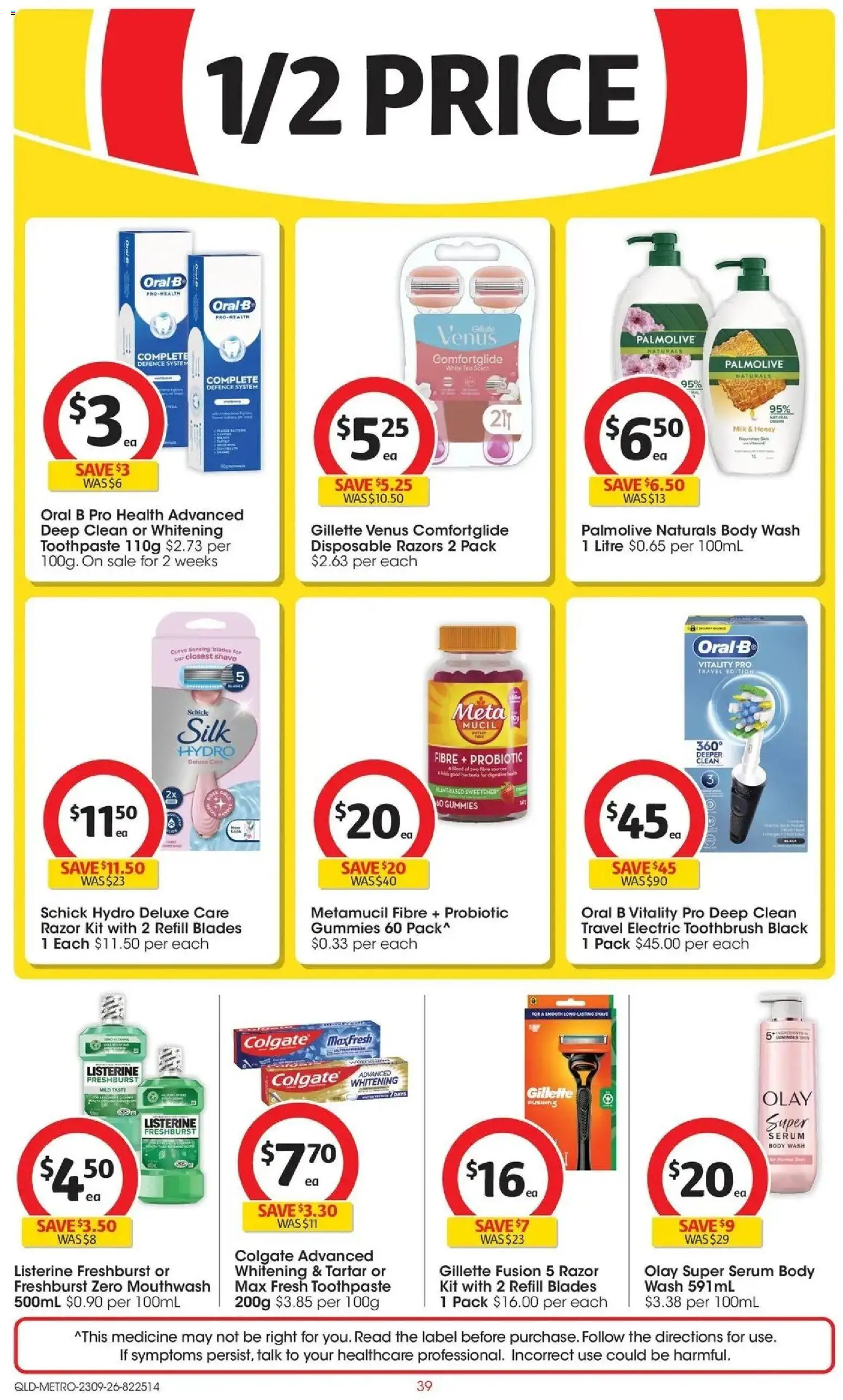 ﻿Coles catalogue valid from 23/09/2026 > Online Australia | Page: 39 | Products: Milk, Razor, Razors, Electric toothbrush