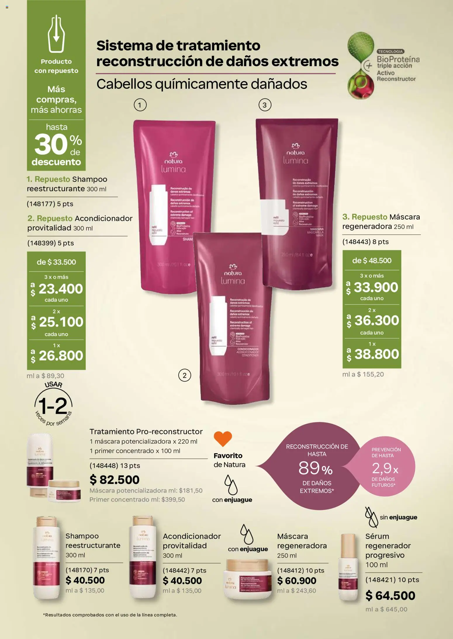 Natura revista - valida desde el 22/07/2026 | Página: 145 | Productos: Serum, Shampoo, Máscara, Acondicionador