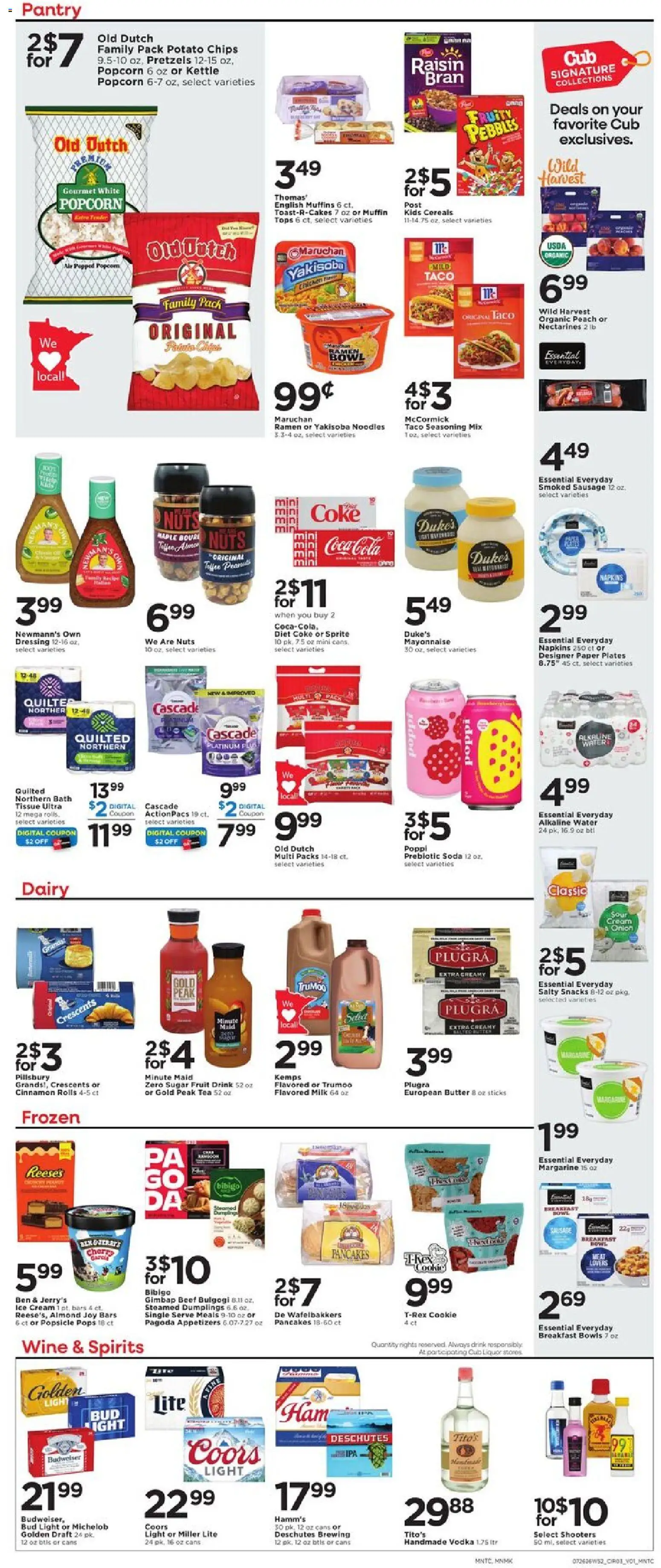 Cub Foods Weekly Ad - valid from 07/26/2026 | Page: 3 | Products: Milk, Beef, Sausage, Muffin