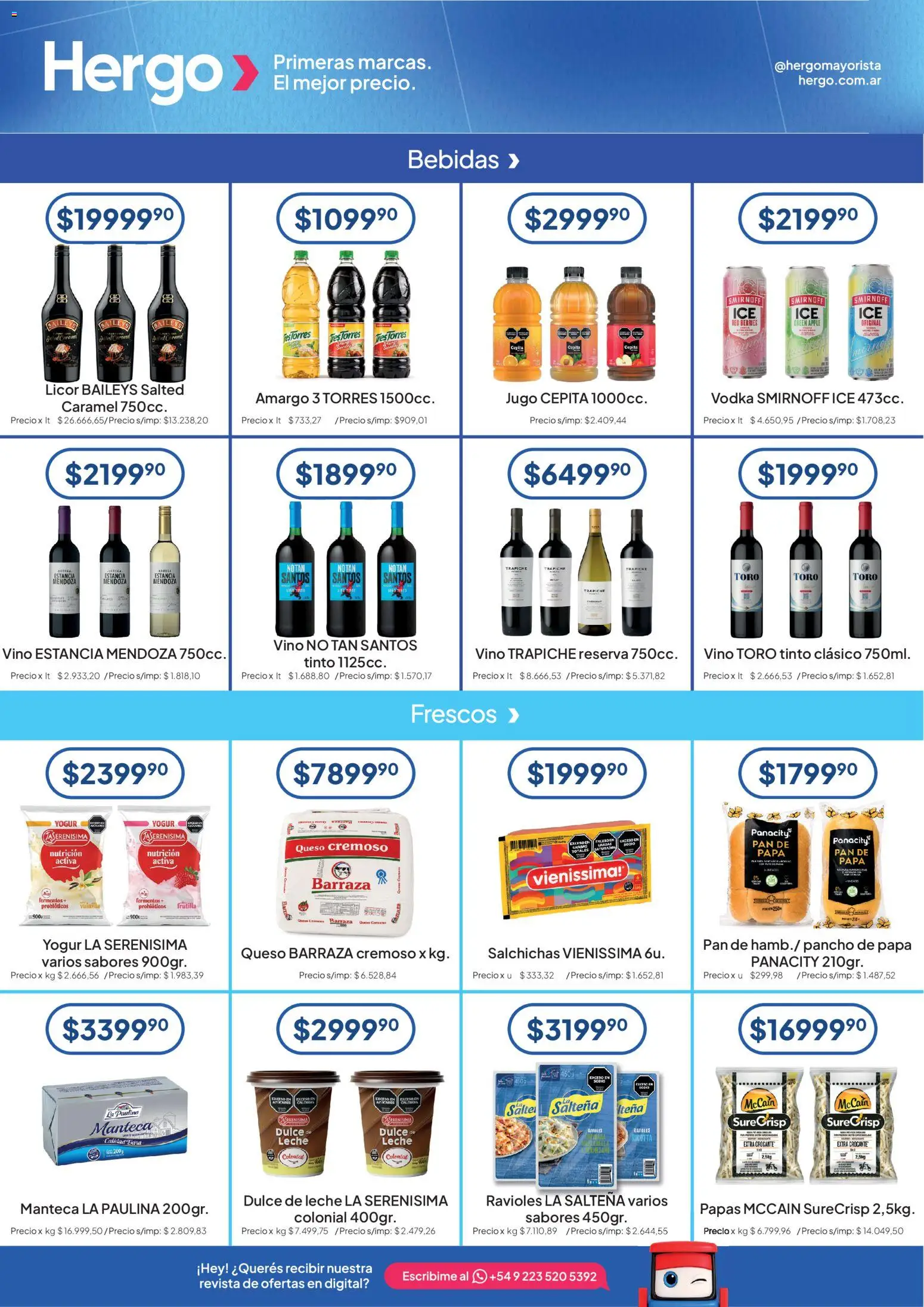 Hergo catálogo │ válido desde el 02/09/2026 | Página: 4 | Productos: Baileys, Dulce, Yogur, Salchichas
