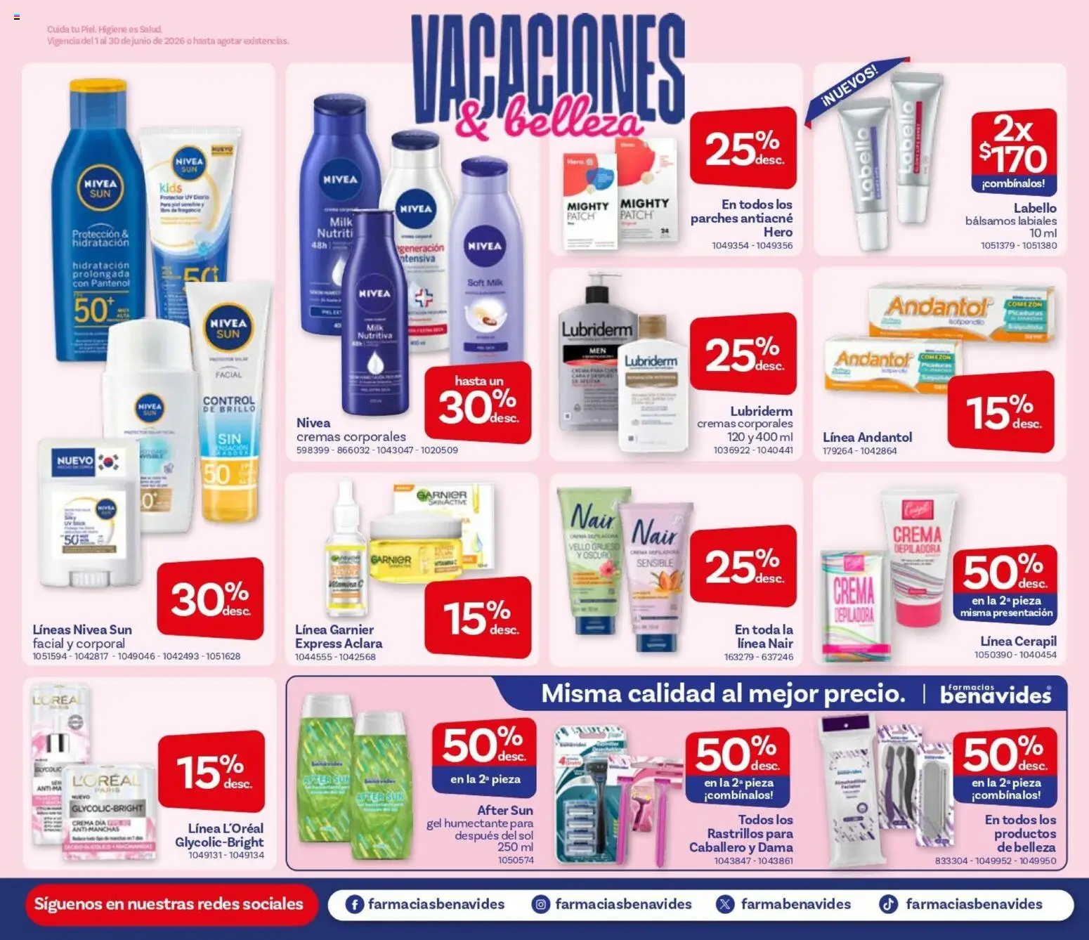 Nuevas ofertas de Farmacia Benavides válidas en toda la República Mexicana desde el 01.06.2026. ¡Encuentra las mejores ofertas en Farmacia Benavides catálogo! | Página: 19