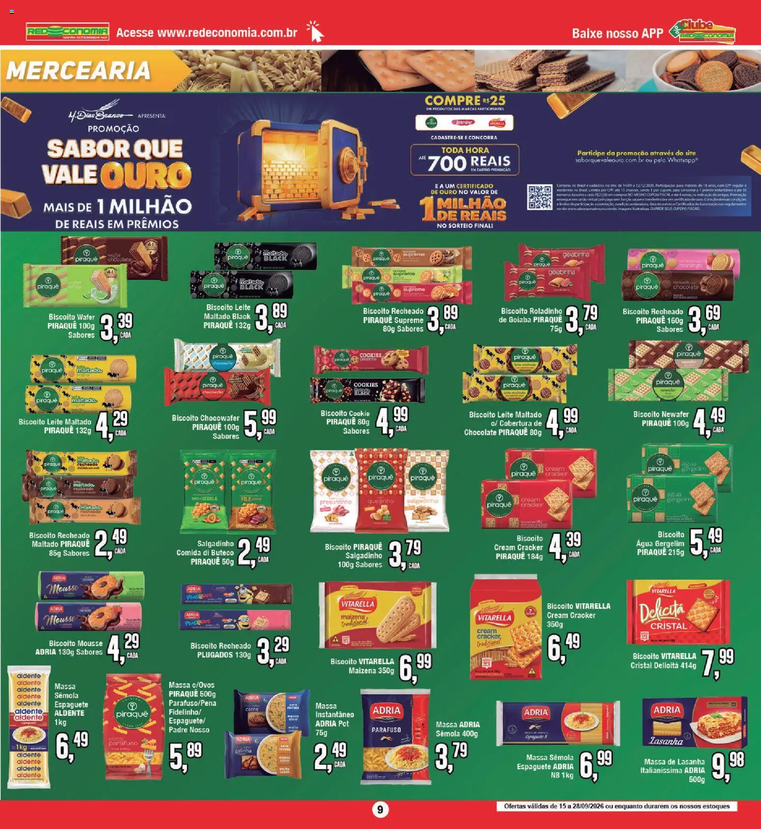 RedEconomia Folheto - válido de 14/09/2026 | Página: 9 | Produtos: Mousse, Chocolate, Cookies, Biscoito recheado
