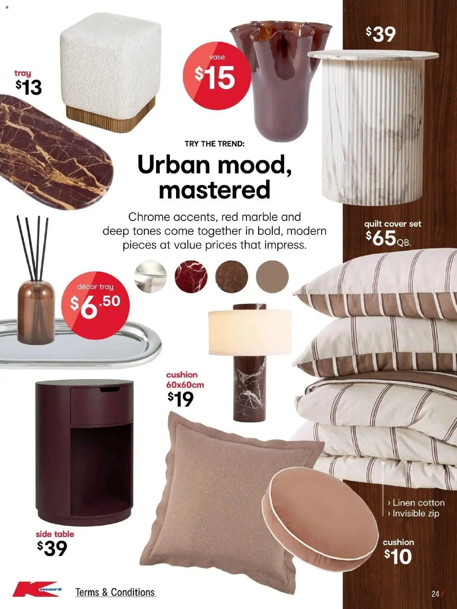 Kmart catalogue - valid from 23/07/2026 | Page: 24 | Products: Table, Cushion, Decor, Vase