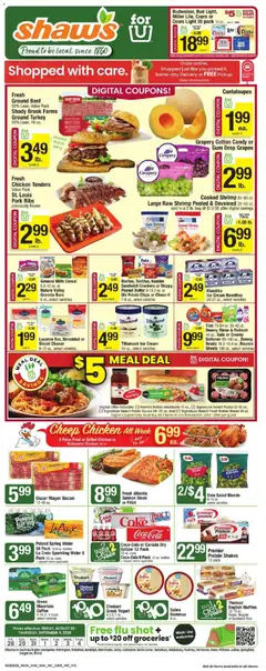 Preview of Shaw's weekly ads valid from 08/28/2026 | Page: 1 | Products: Chicken, Salad, Peanut butter, Greek yogurt
