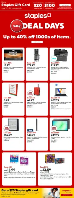 Preview of Staples weekly flyer / circulaire from shop Staples valid from 19.06.2026