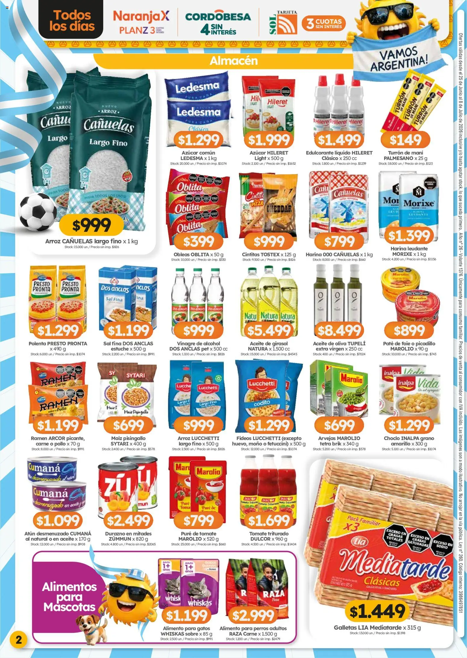 Cordiez ofertas │ válido desde el 25/06/2026 | Página: 2 | Productos: Sobre, Durazno, Edulcorante, Fideos