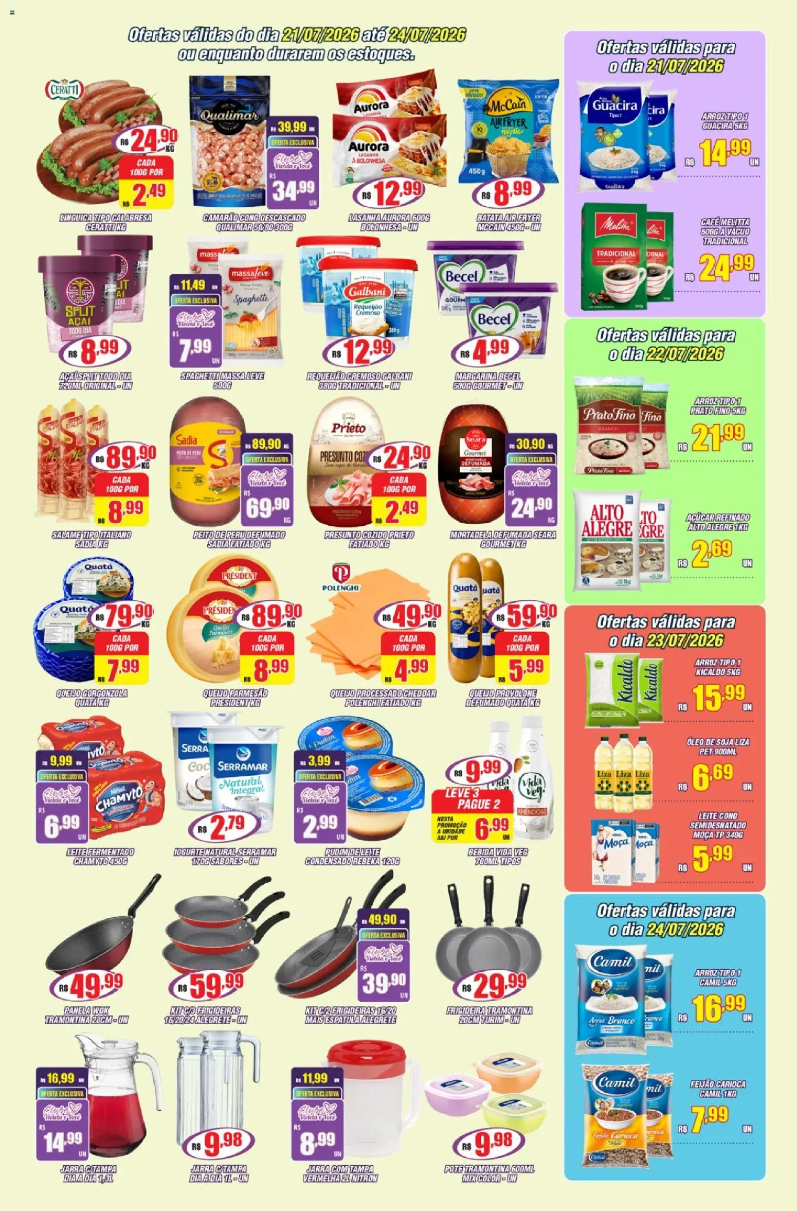 Violeta Supermercados Folheto - válido de 21/07/2026 | Página: 2 | Produtos: Air fryer, Queijo, Lasanha, Açaí