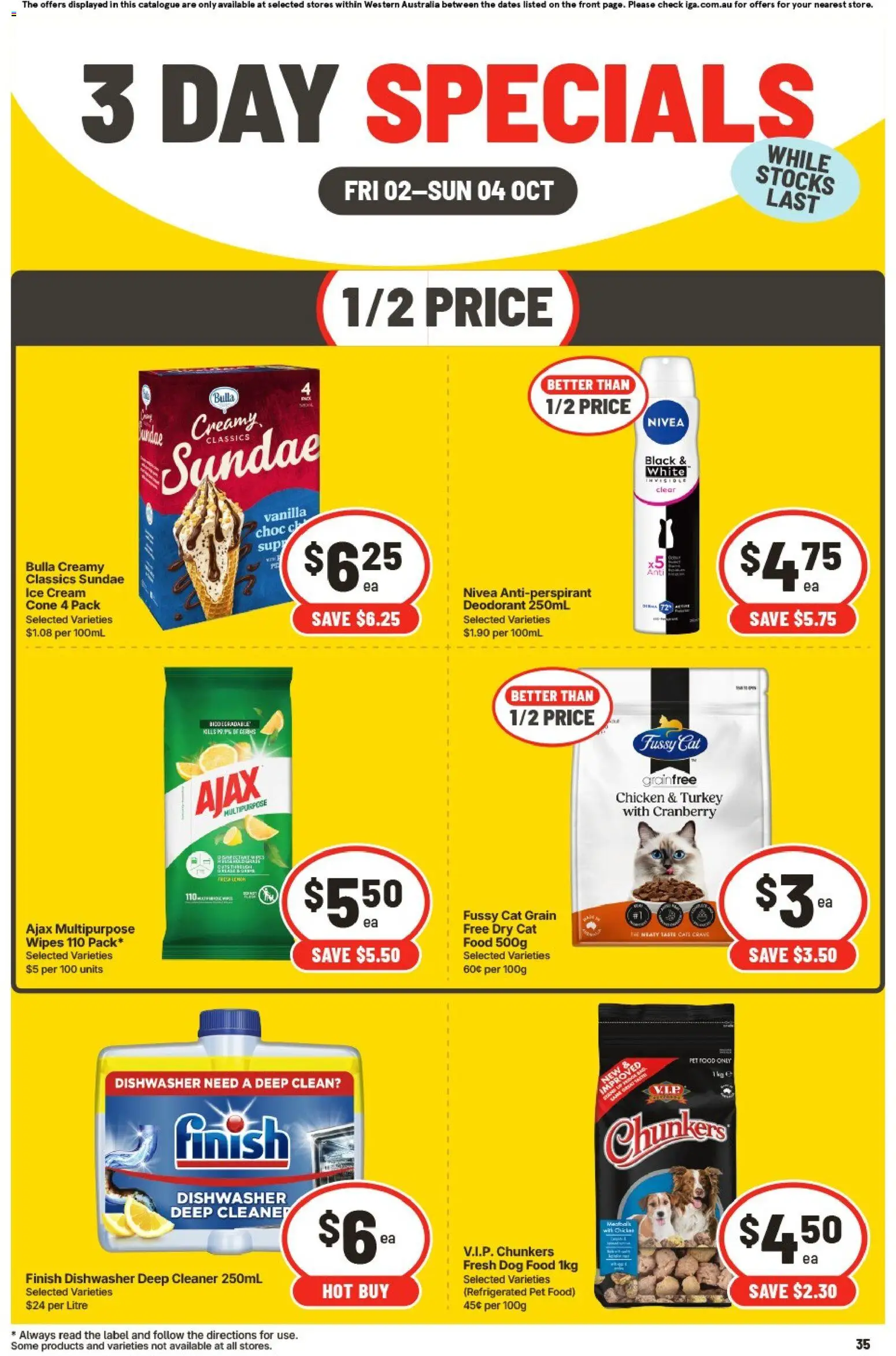 IGA catalogue - valid from 02/10/2026 | Page: 3 | Products: Cleaner, Deodorant, Antiperspirant, Vanilla