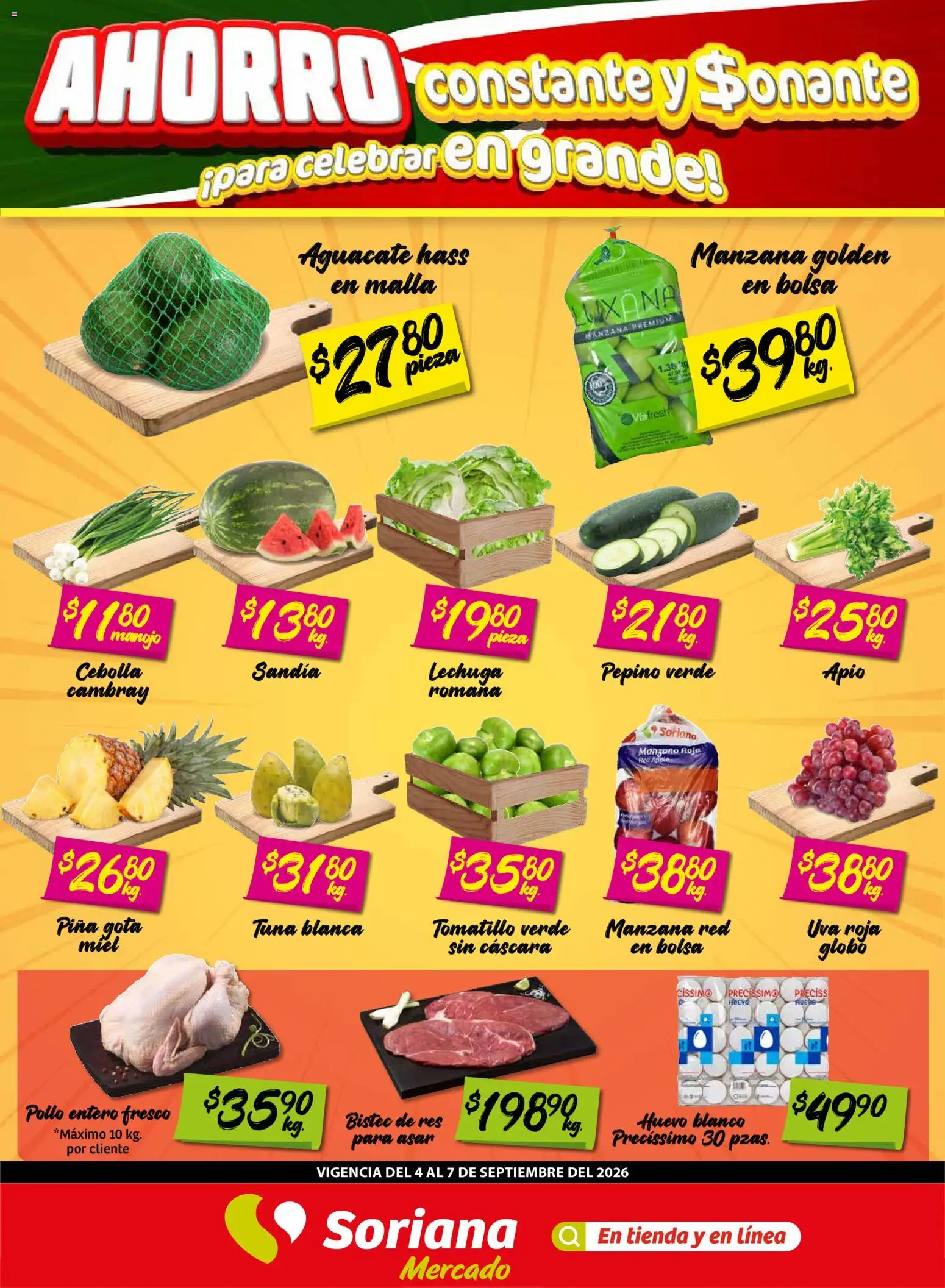 Nuevas ofertas de Soriana válidas en toda la República Mexicana desde el 04/09/2026. ¡Encuentra las mejores ofertas en Soriana Fin de Semana Mercado! | Página: 1
