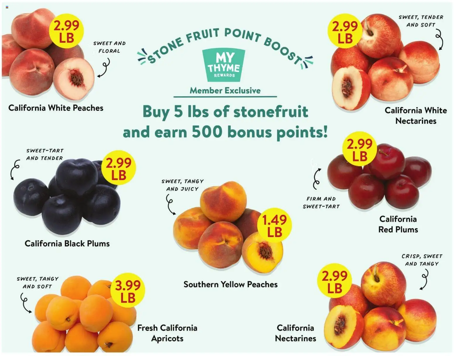 Fresh Thyme Weekly Ad - valid from 07/01/2026 | Page: 3 | Products: Peaches, Apricots
