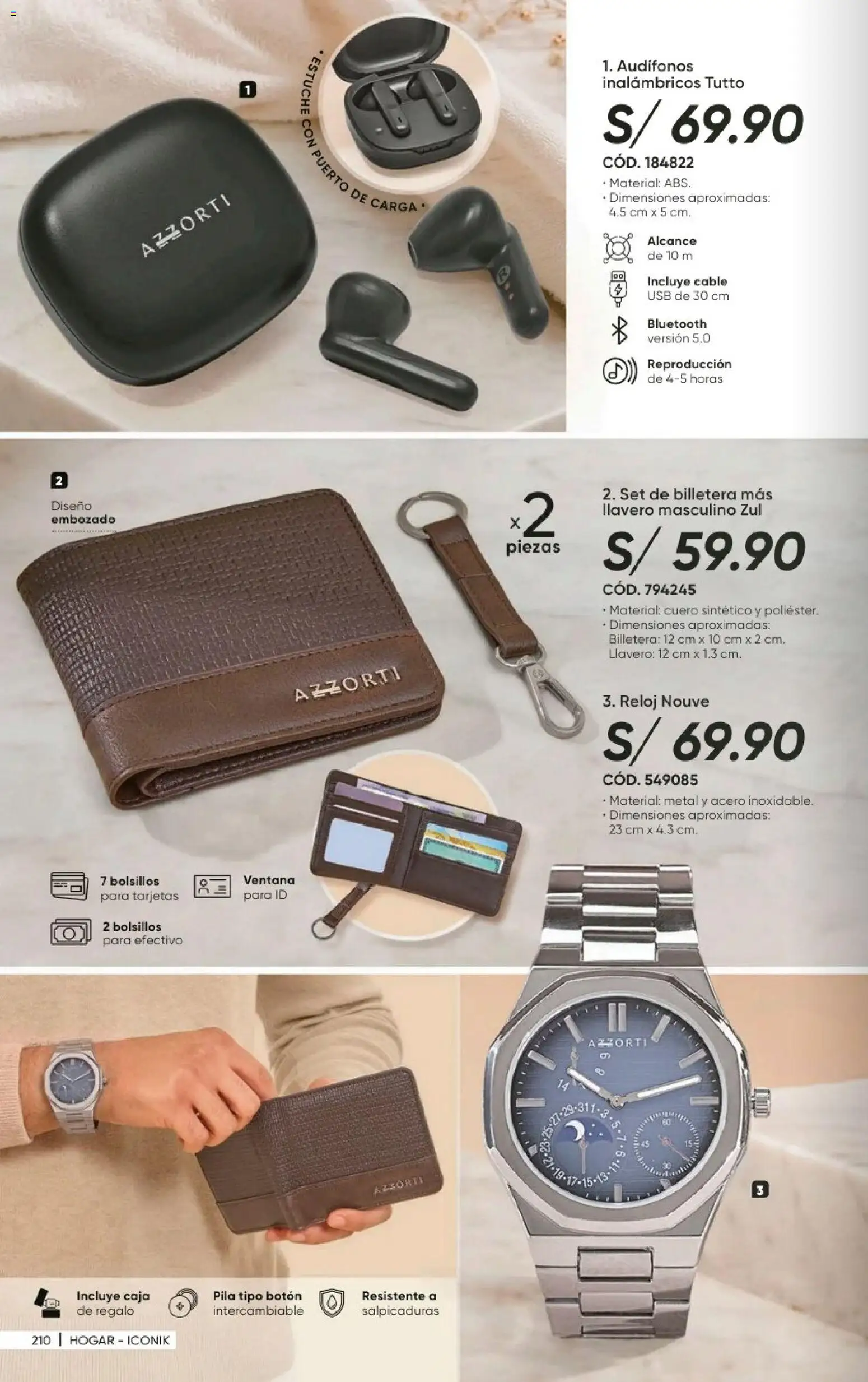 Catálogo Azzorti válido desde 20/09/2026 | Página: 212 | Productos: Bolsillos, Audífonos, Cable, USB