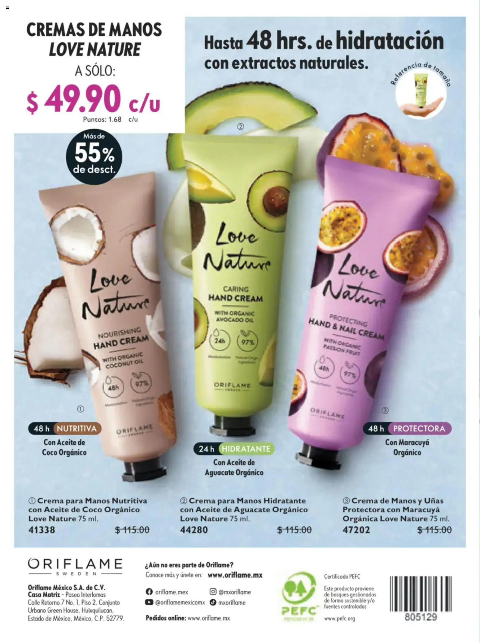 Nuevas ofertas de Oriflame válidas en toda la República Mexicana desde el 11/07/2026. ¡Encuentra las mejores ofertas en Oriflame campaña 10 2026! | Página: 132 | Productos: Crema, Aguacate, Conjunto, Crema de manos