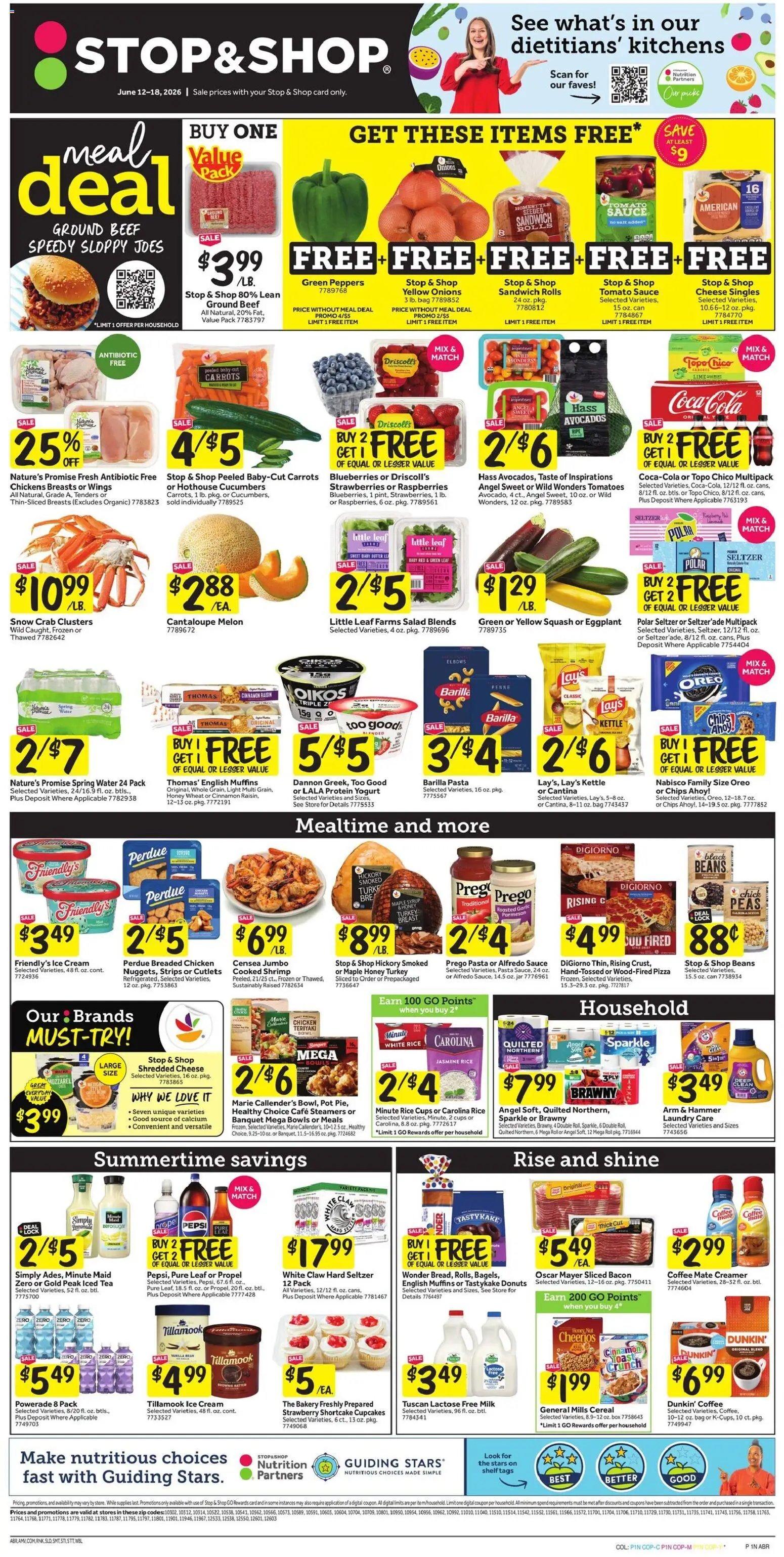 Stop & Shop Weekly Circular - NY - valid from 12.06.2026 | Page: 1 | Products: Bakery, Strawberries, Pasta, Cream