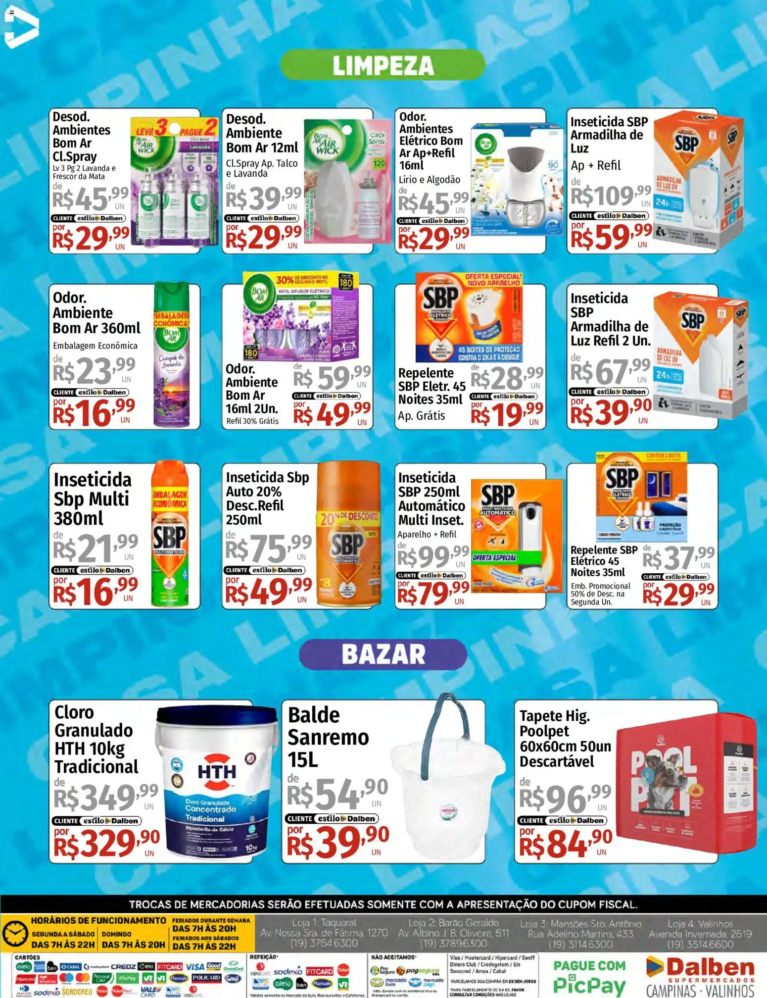 Supermercado Dalben Folheto - válido de 17/08/2026 | Página: 6 | Produtos: Cálcio, Algodão, Inseticida, Balde