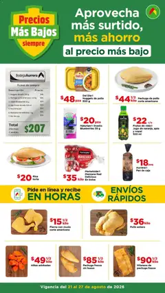 Vista previa de Bodega Aurrerá folleto Aprovecha más surtido, nuevo folleto de la tienda, válido en México a partir del 21/08/2026