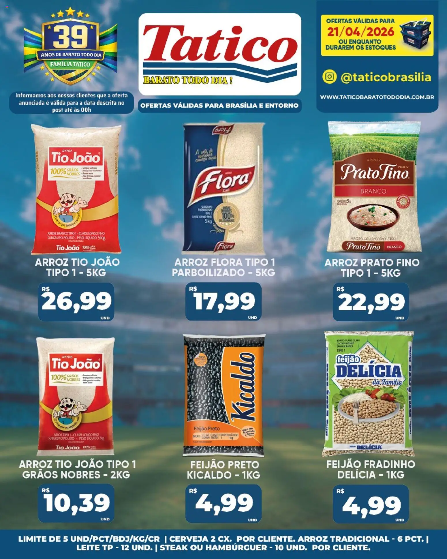 Tatico Folheto - válido de 21.04.2026 | Página: 18 | Produtos: Feijão, Leite, Cerveja, Hambúrguer