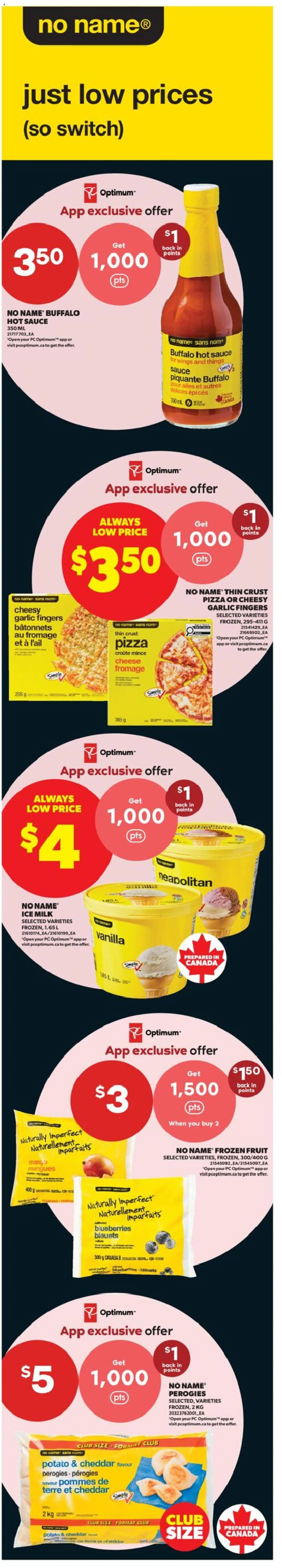 Real Canadian Superstore flyer valid from Aug 13, 2026 | Page: 2 | Products: Frozen fruit, Garlic, Cheese, Pizza