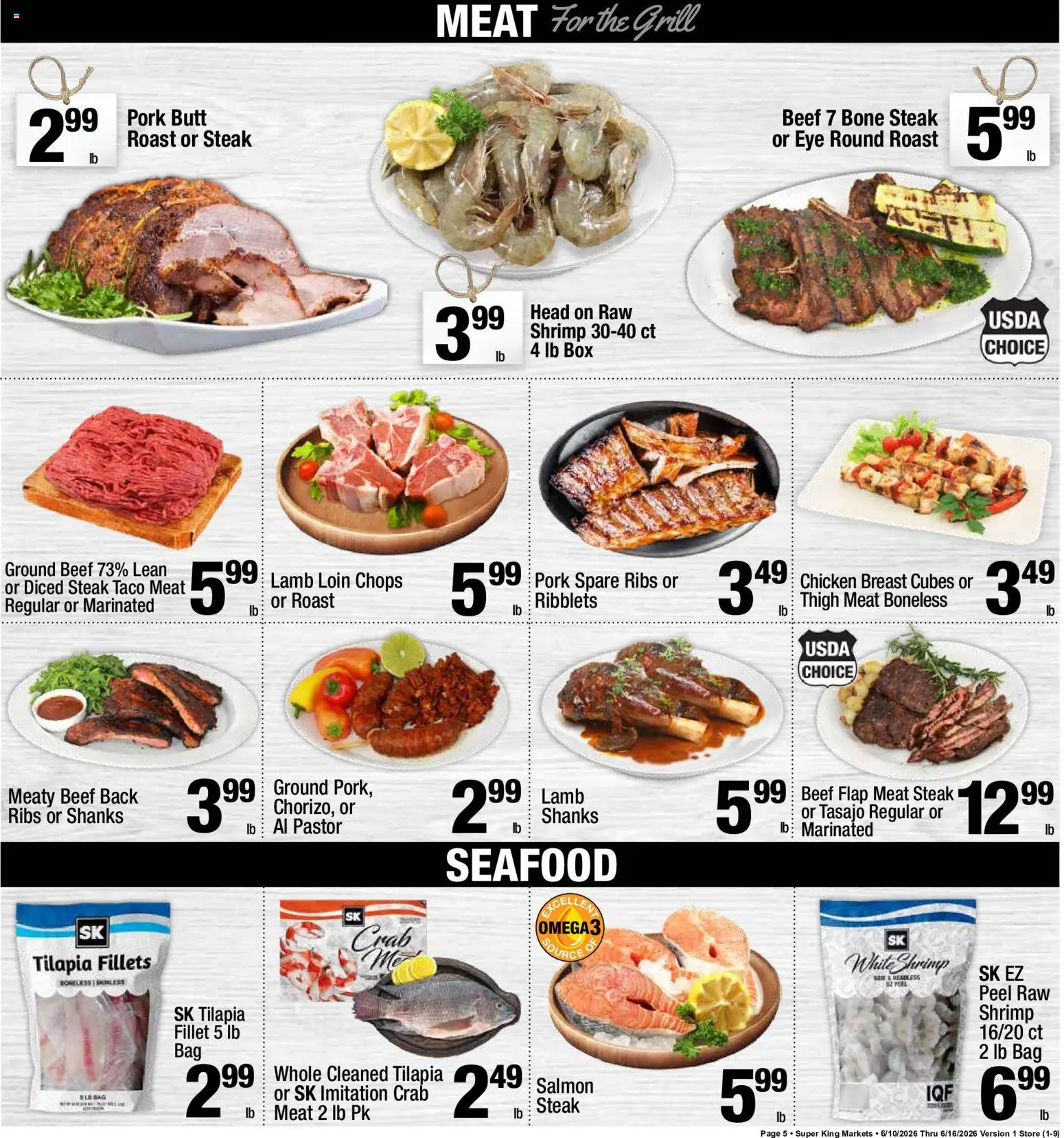 Super King Weekly Ad - valid from 10.06.2026 | Page: 6 | Products: Box, Pork, Seafood, Grill