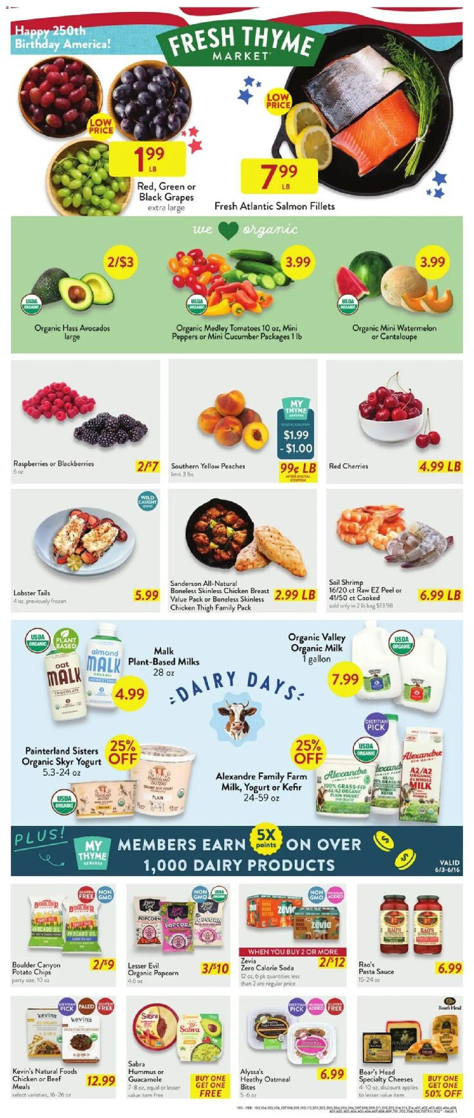 Fresh Thyme Weekly Ad - WI - valid from 10.06.2026 | Page: 3 | Products: Tomatoes, Avocado, Sauce, Bag