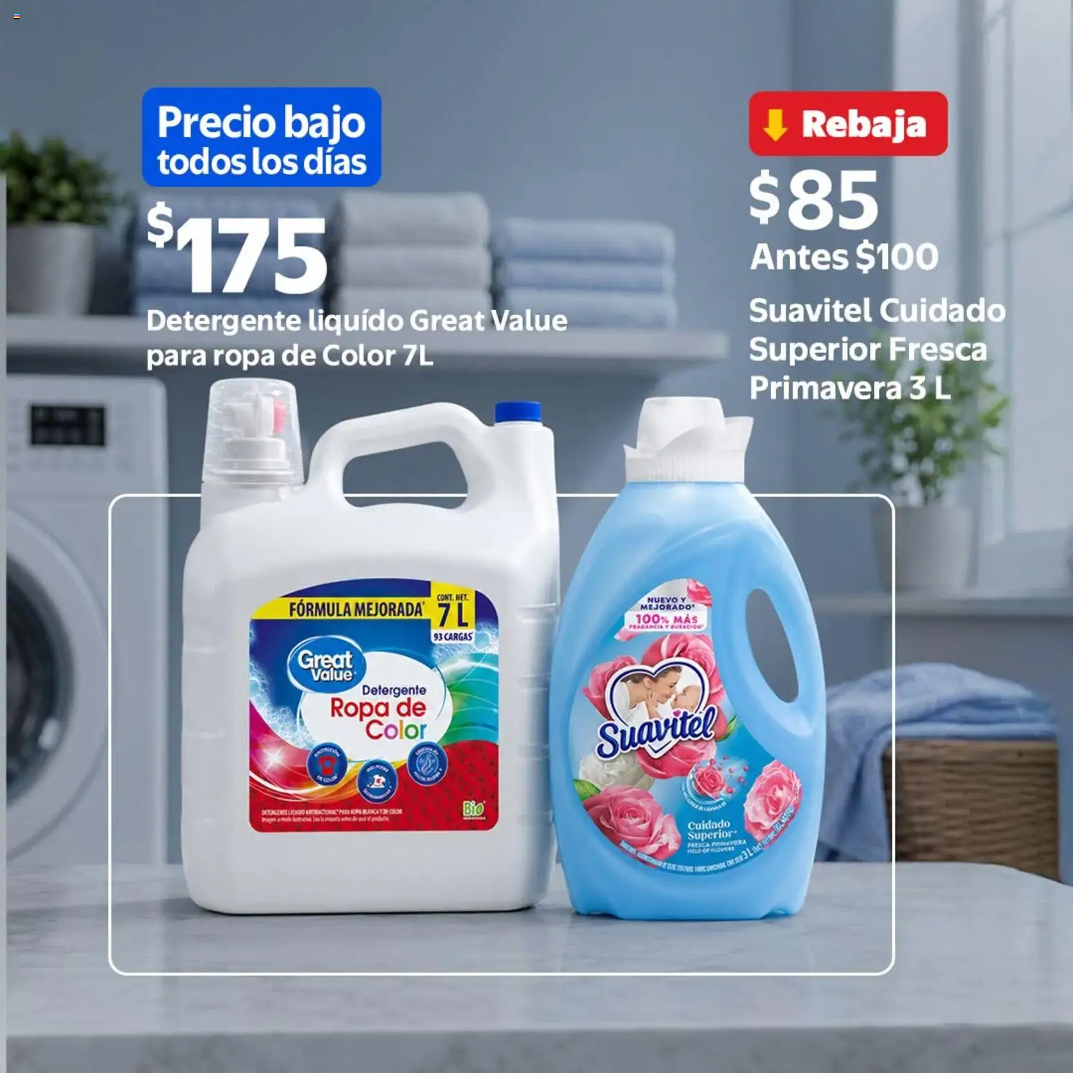 Nuevas ofertas de Walmart válidas en toda la República Mexicana desde el 01/07/2026. ¡Encuentra las mejores ofertas en Walmart folleto Un hogar prepadajo vale por dos! | Página: 4 | Productos: Detergente, Ropa, Fragancia