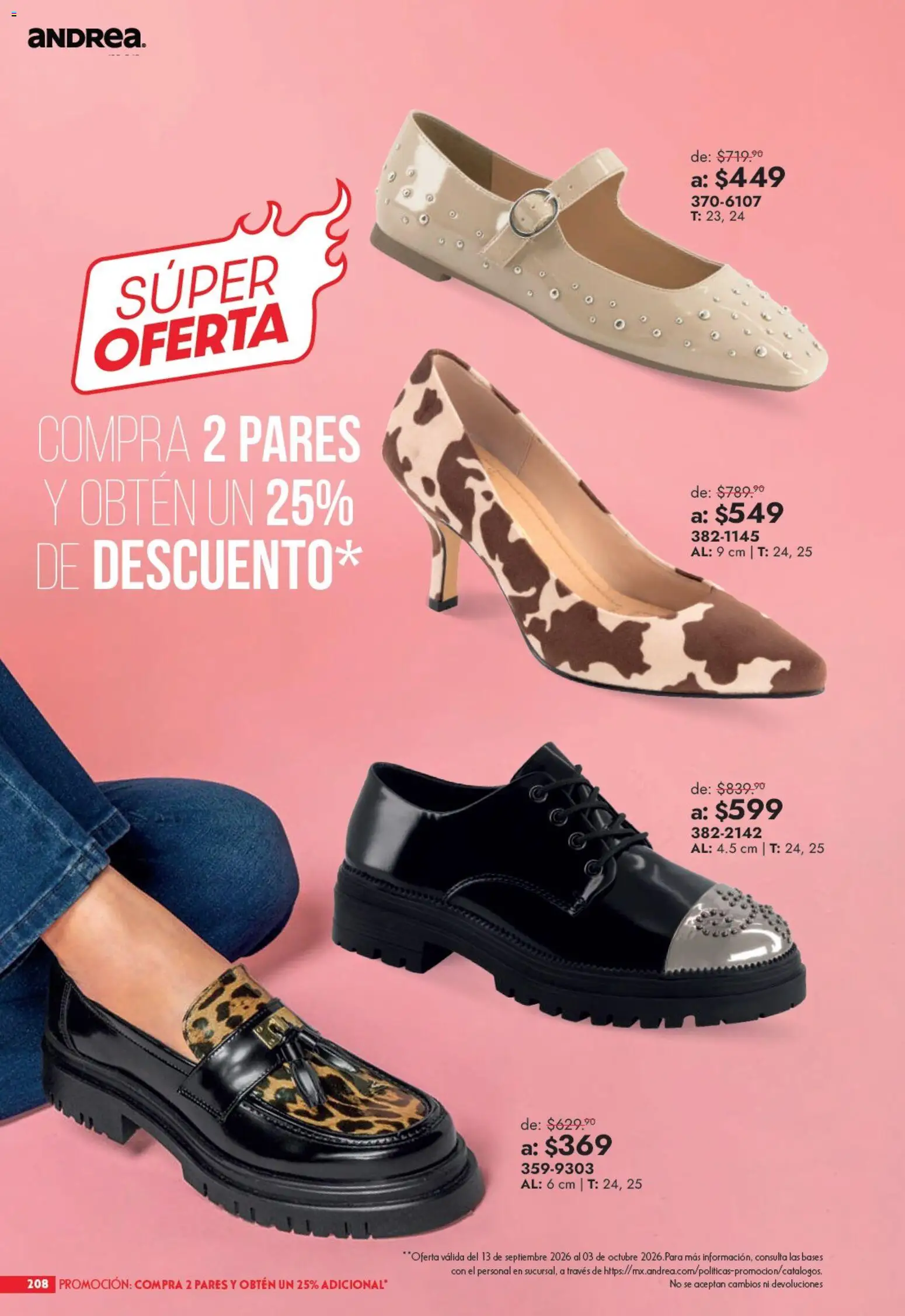 Nuevas ofertas de Andrea válidas en toda la República Mexicana desde el 13/09/2026. ¡Encuentra las mejores ofertas en Andrea catálogo Outlet! | Página: 208