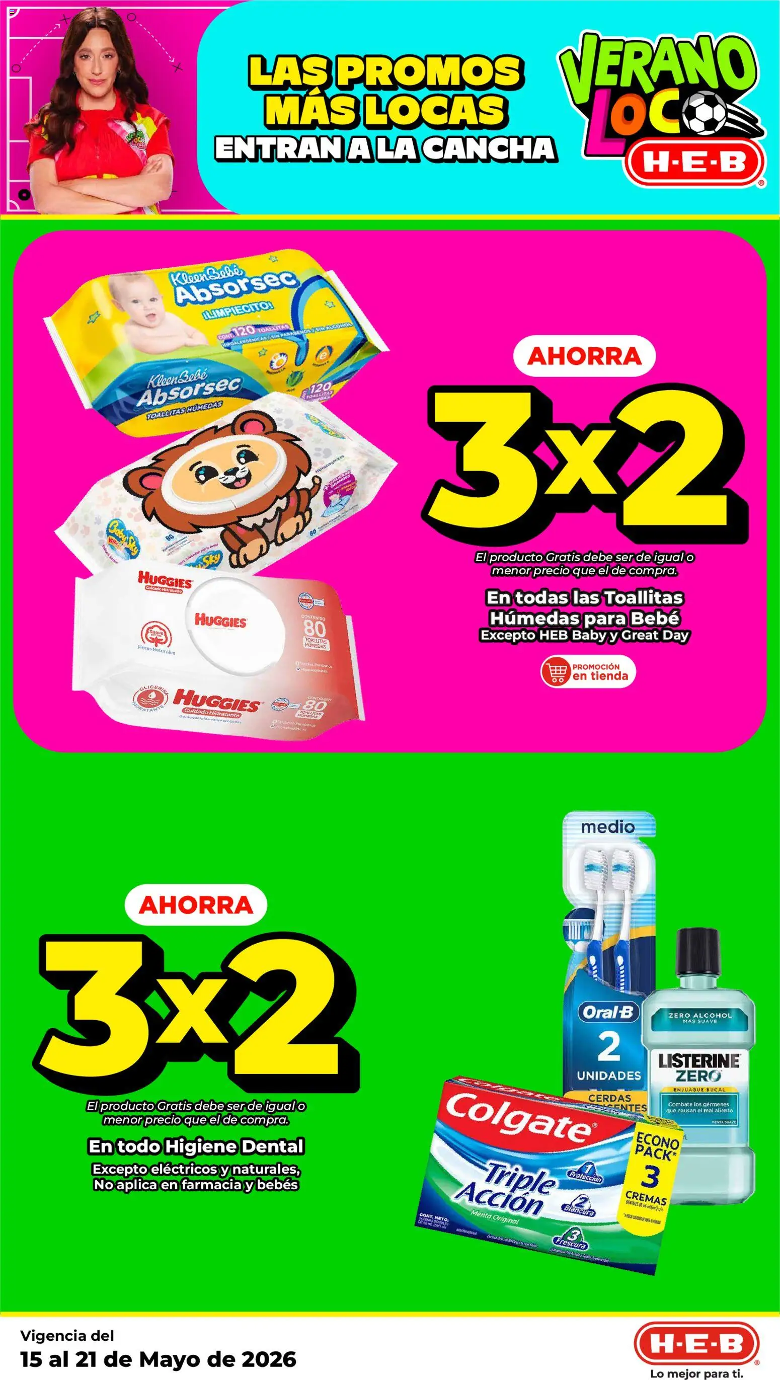 Nuevas ofertas de H-E-B válidas en toda la República Mexicana desde el 15.05.2026. ¡Encuentra las mejores ofertas en H-E-B folleto! | Página: 4 | Productos: Enjuague bucal, Toallitas húmedas