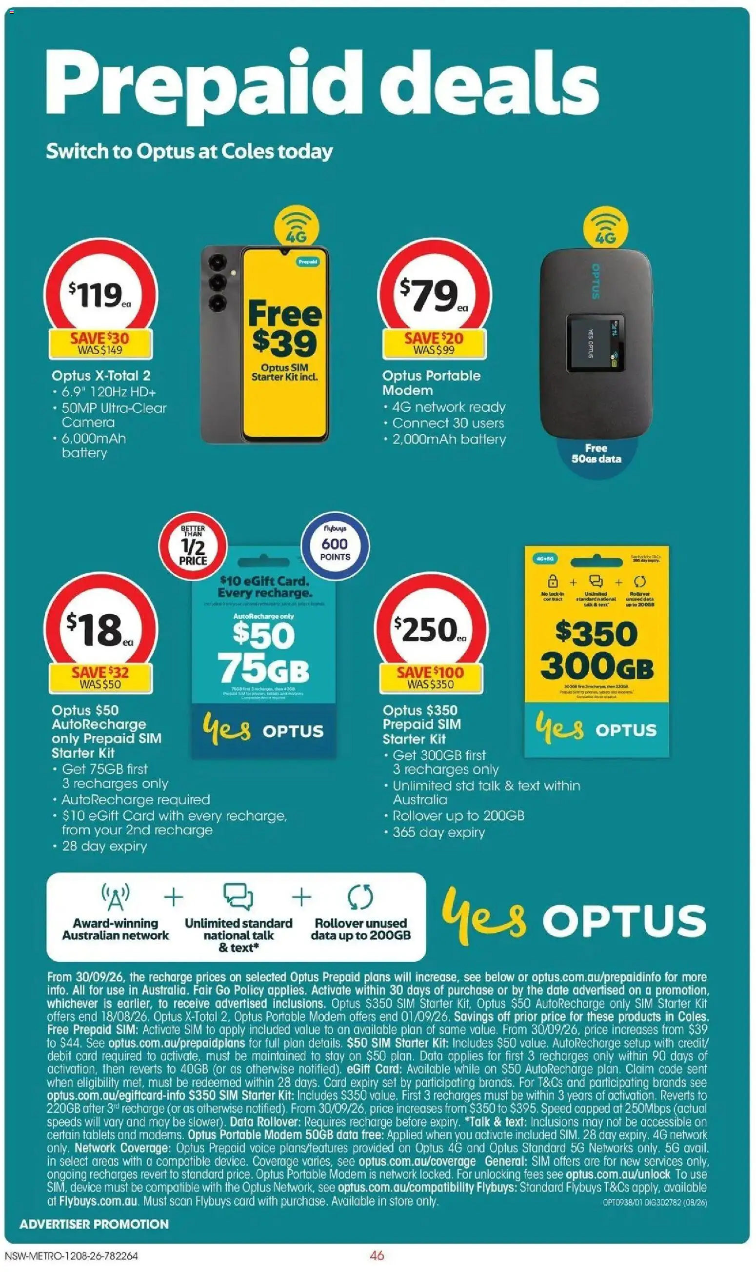 Coles catalogue - valid from 12/08/2026 | Page: 46 | Products: Date, Camera, Modem, Tablets