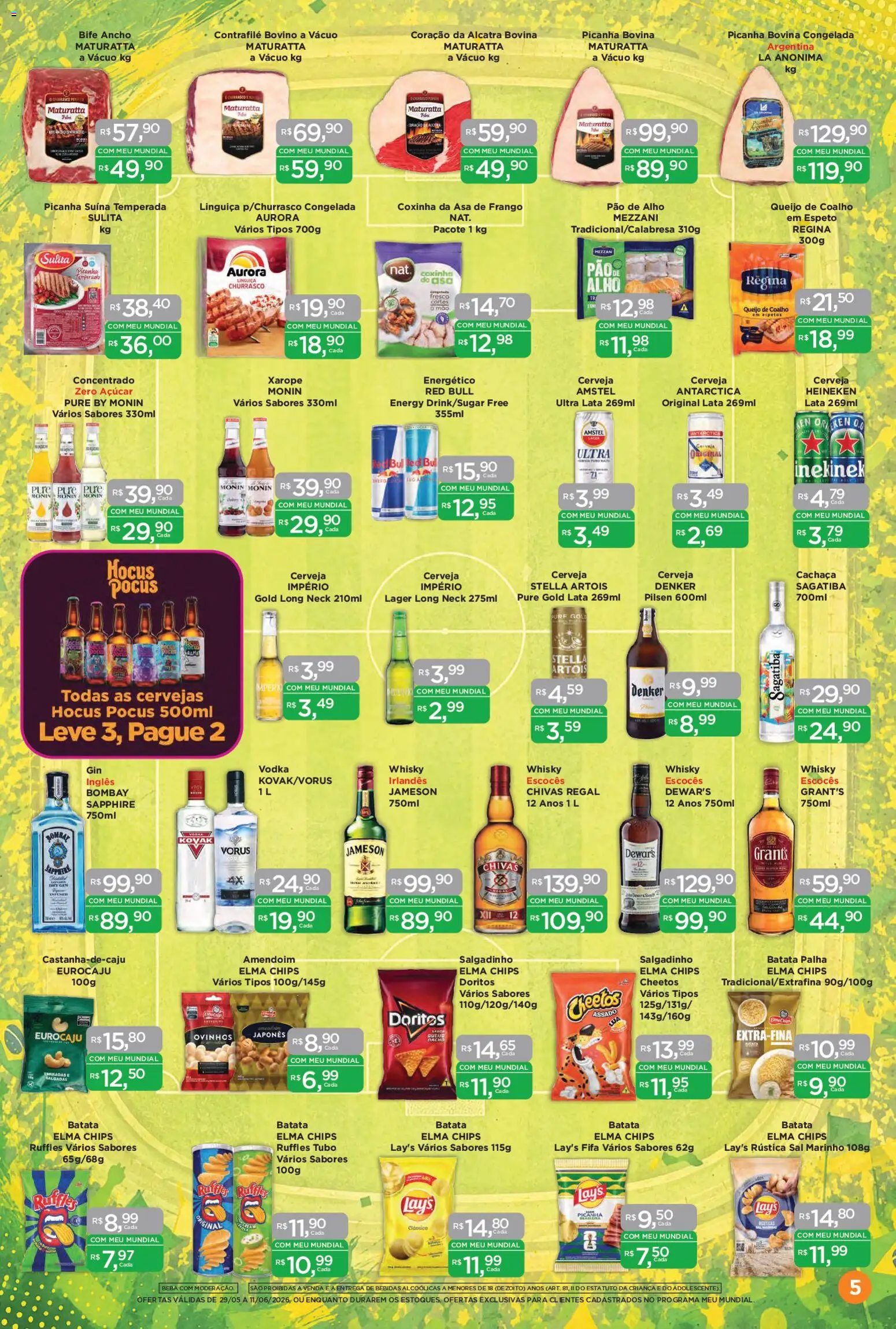 Mundial Folheto - válido de 29.05.2026 | Página: 5 | Produtos: Whisky, Cerveja, Xarope, Sal
