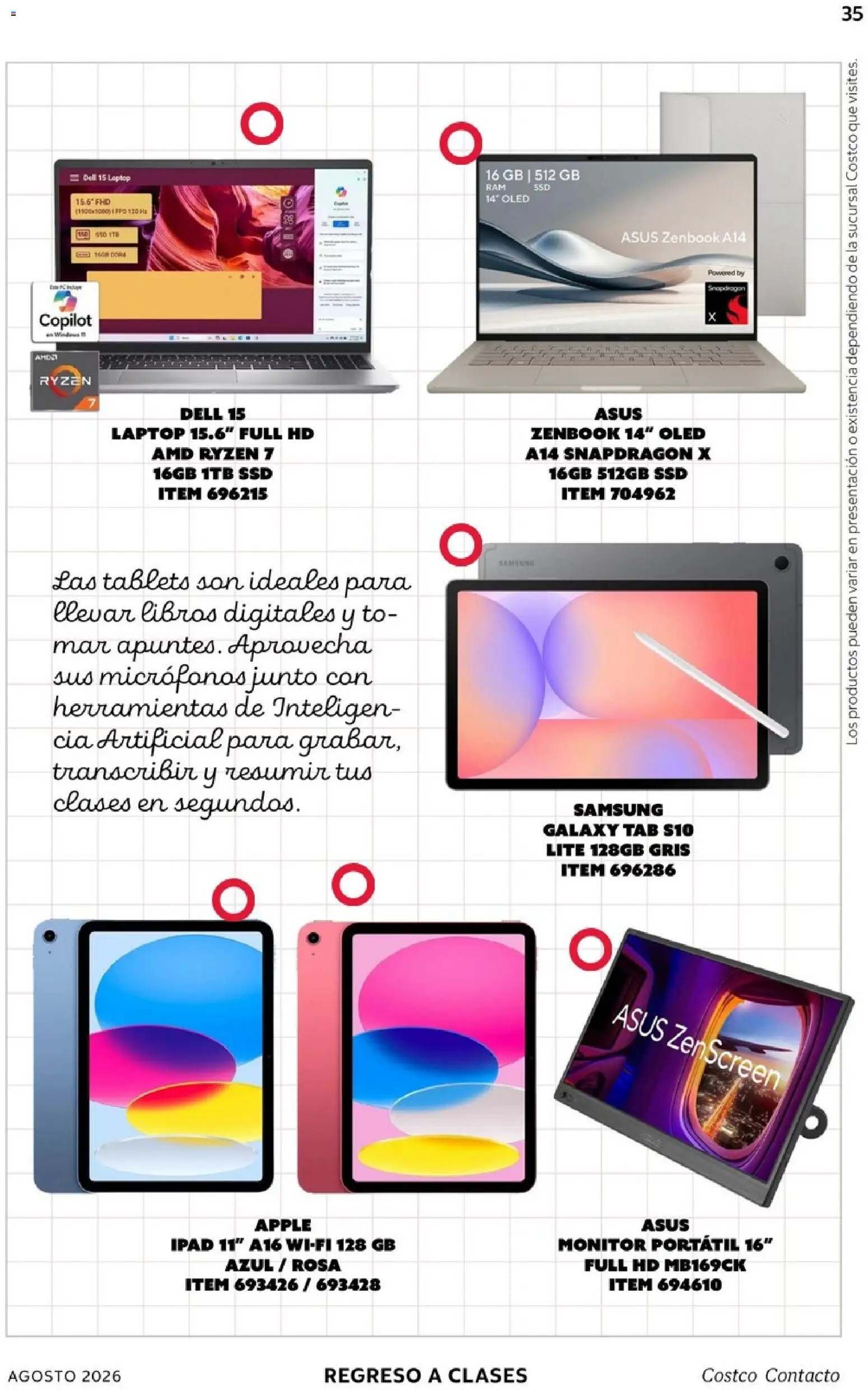Nuevas ofertas de Costco válidas en toda la República Mexicana desde el 01/08/2026. ¡Encuentra las mejores ofertas en Costco catálogo Agosto! | Página: 35 | Productos: Herramientas, Tablet, Monitor, Libros