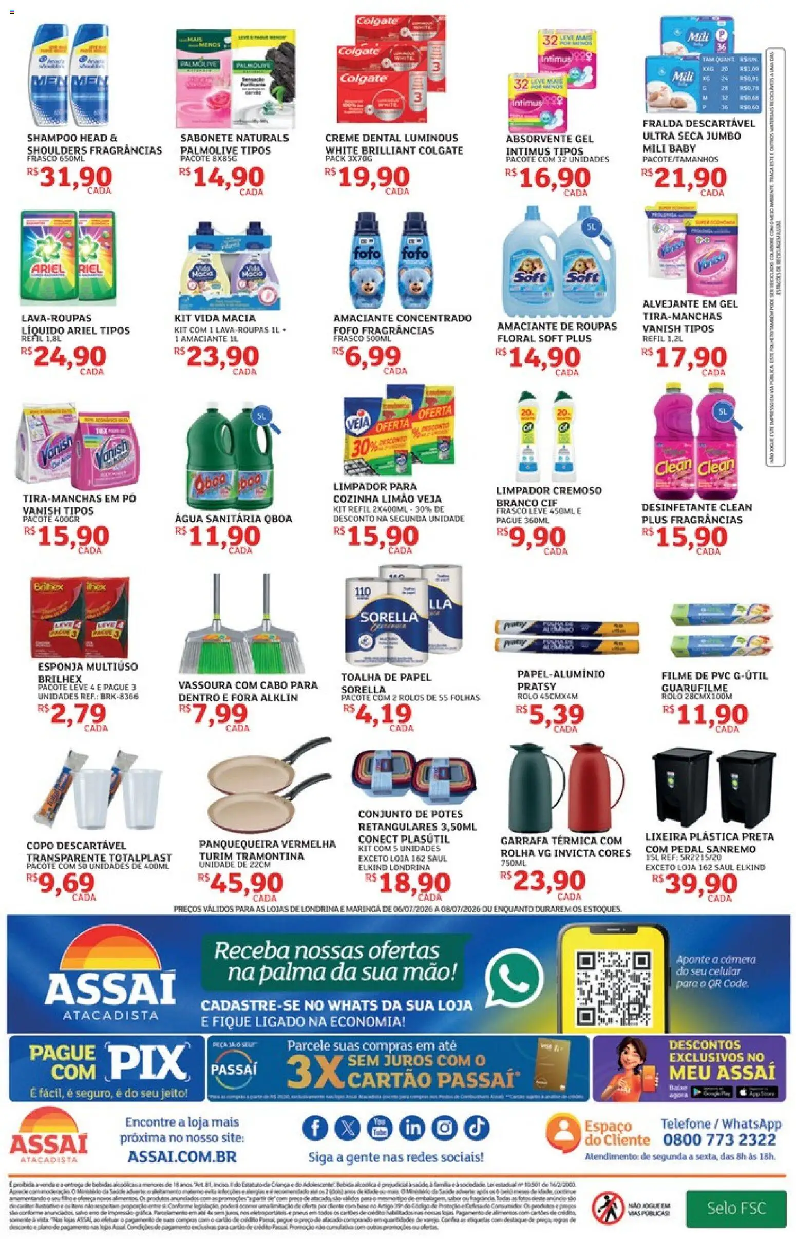 Assaí Atacadista Folheto - válido de 06/07/2026 | Página: 4 | Produtos: Panquequeira, Pó, Garrafa térmica, Lixeira