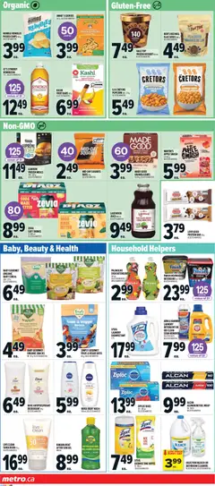 Preview of Metro weekly flyer - Québec from shop Metro valid from Jul 2, 2026 | Page: 10 | Products: Chips, Body wash, Stain remover, Chocolate