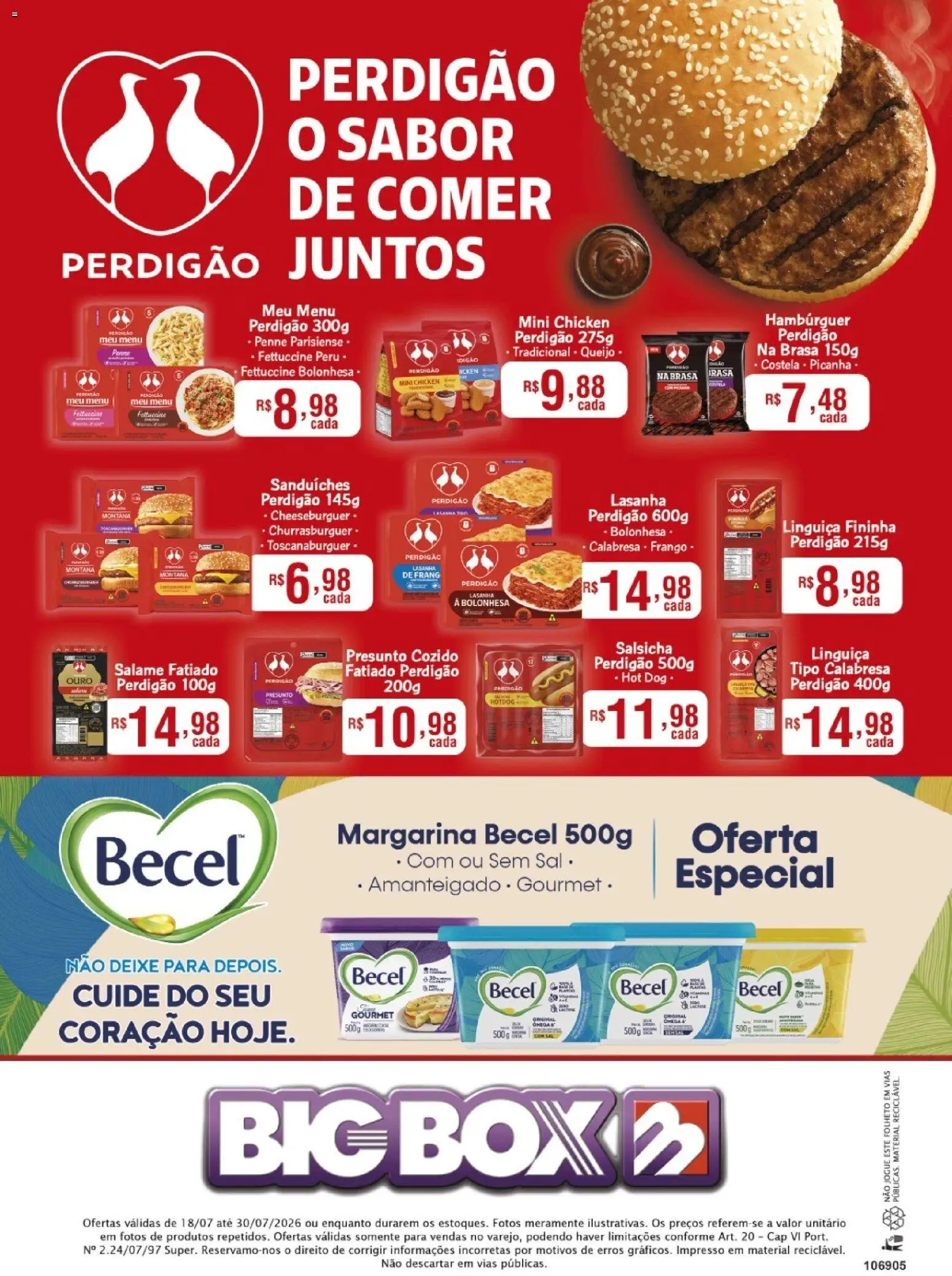 Big Box Folheto - válido de 18/07/2026 | Página: 2 | Produtos: Salame, Lasanha, Sal, Margarina