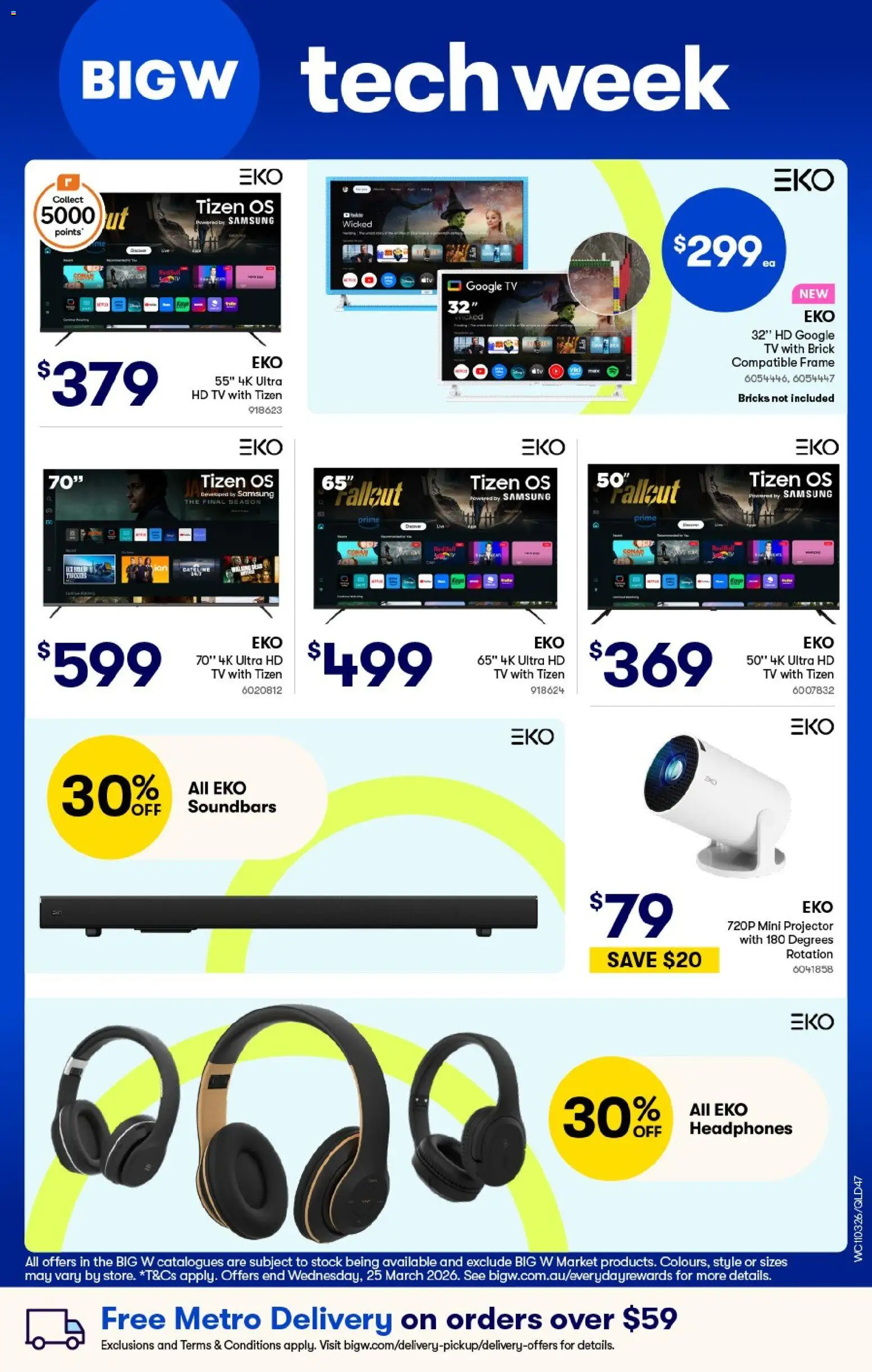 Woolworths catalogue - valid from 11.03.2026 | Page: 47 | Products: Tv, Headphones, Projector