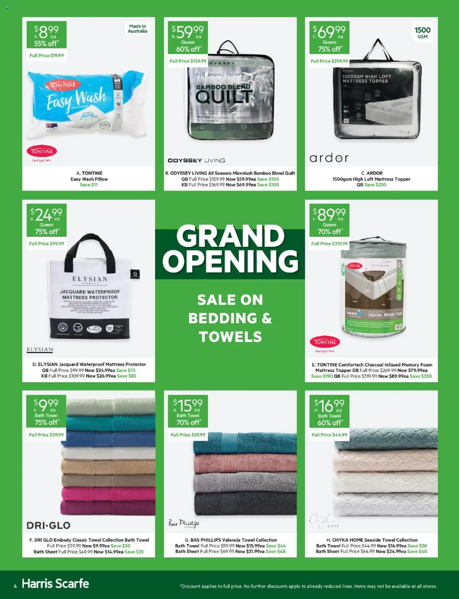 Harris Scarfe catalogue - valid from 27/08/2026 | Page: 4 | Products: Towels, Foam, Charcoal, Mattress