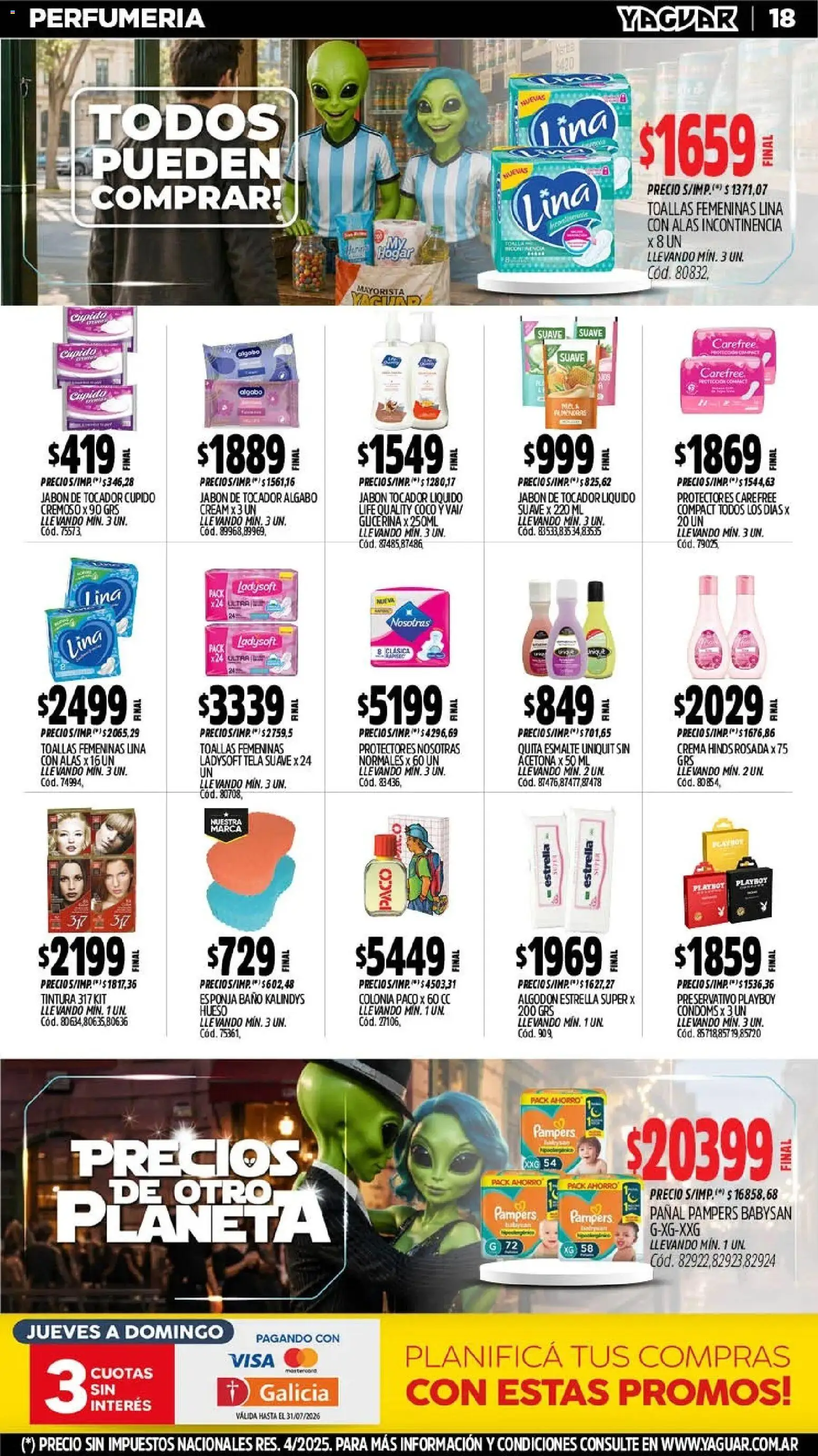 Yaguar - Oferta Semanal Parque Chacabuco │ válido desde el 13/07/2026 | Página: 19 | Productos: Toallas, Baño, Tintura, Esponja