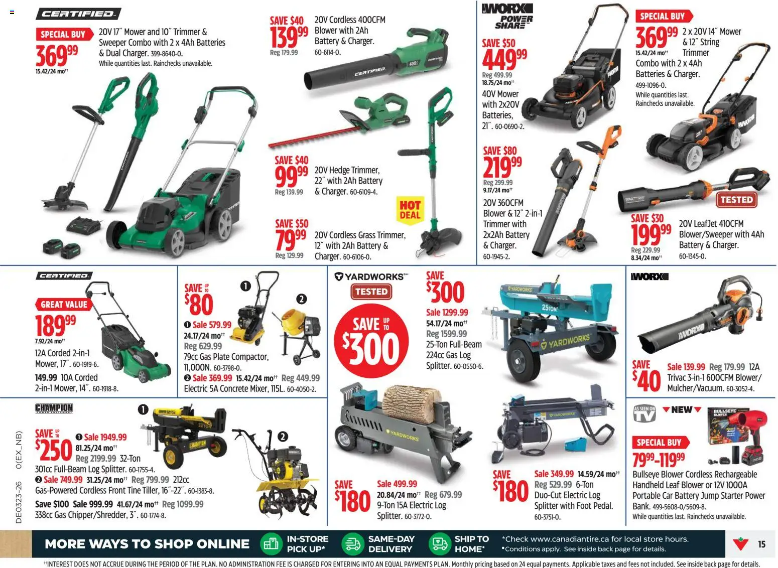 Canadian Tire flyer valid from 04.06.2026 | Page: 15 | Products: Mower, Battery