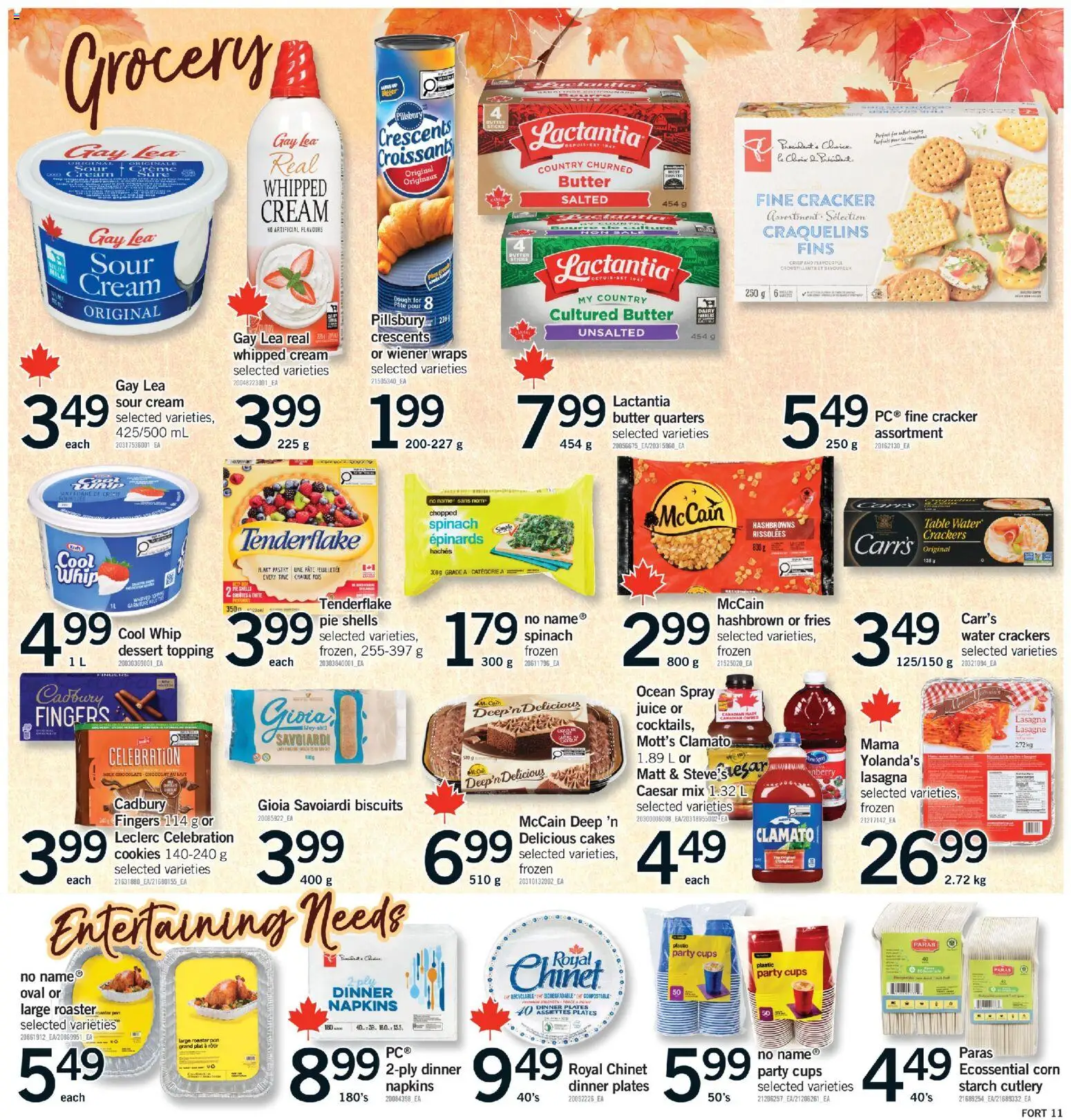 Fortinos flyer valid from Oct 1, 2026 | Page: 12 | Products: Cream, Cookies, Whipped cream, Fries