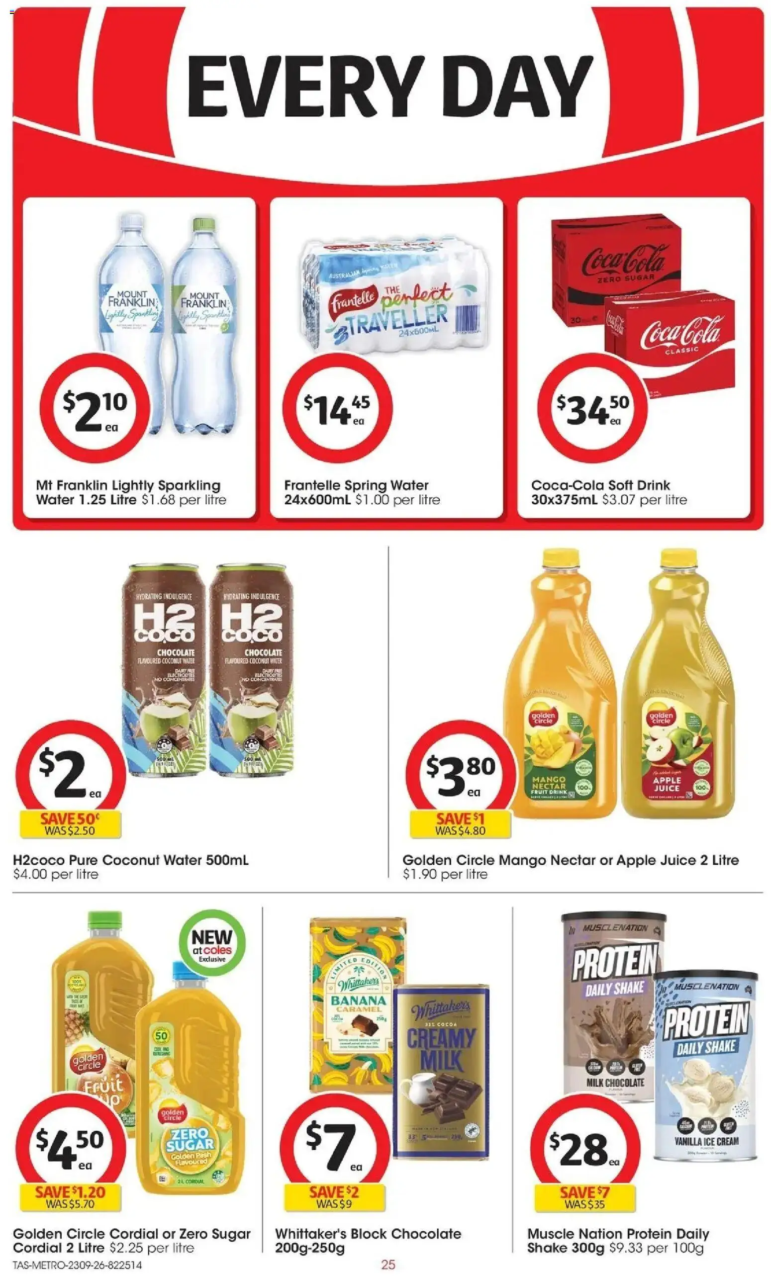 ﻿Coles catalogue valid from 23/09/2026 > Online Australia | Page: 25 | Products: Milk, Dairy, Protein, Coconut